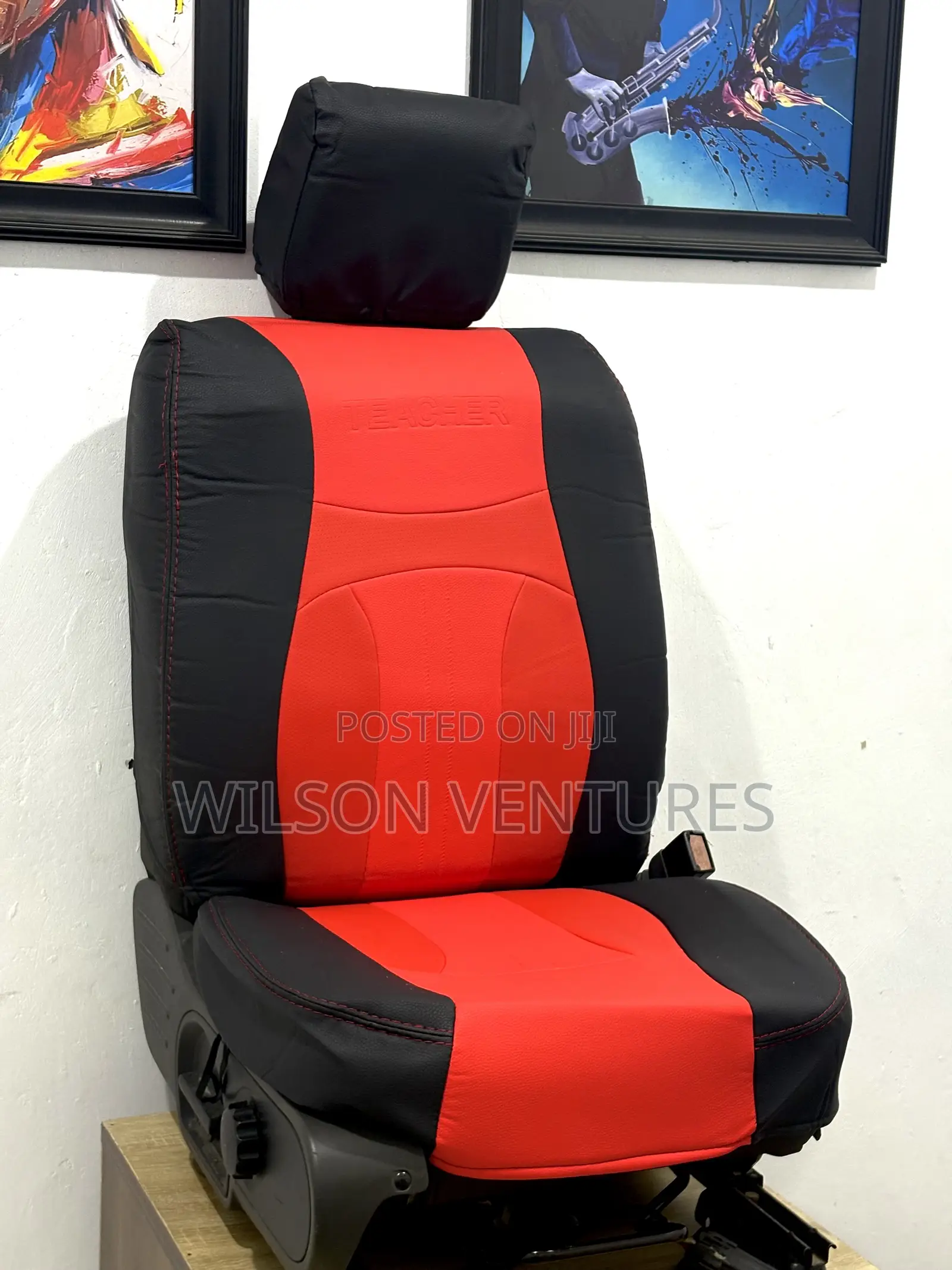 High Quality Red and Black Leather Car Seat Cover Universal Fit