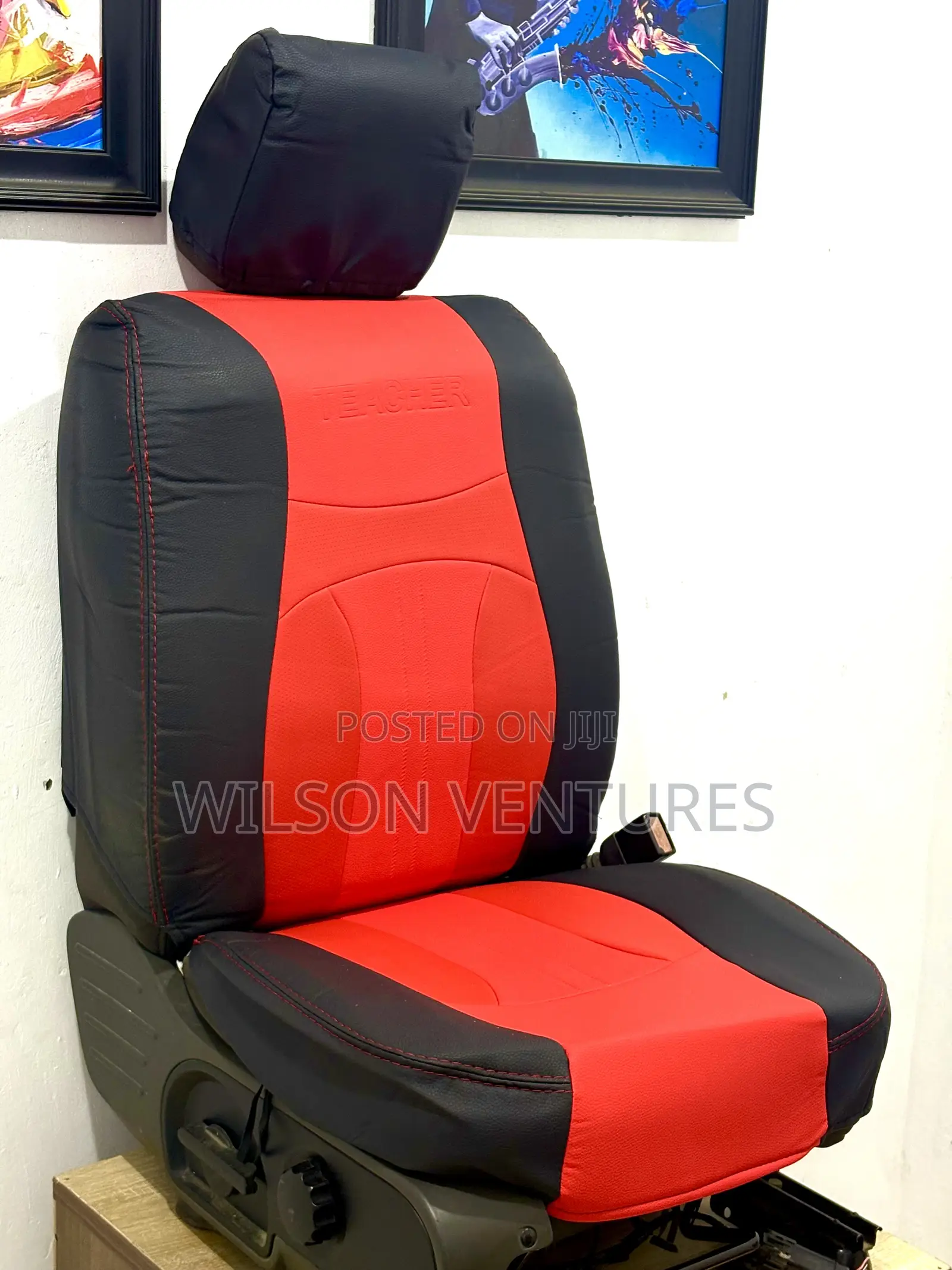 High Quality Red and Black Leather Car Seat Cover Universal Fit