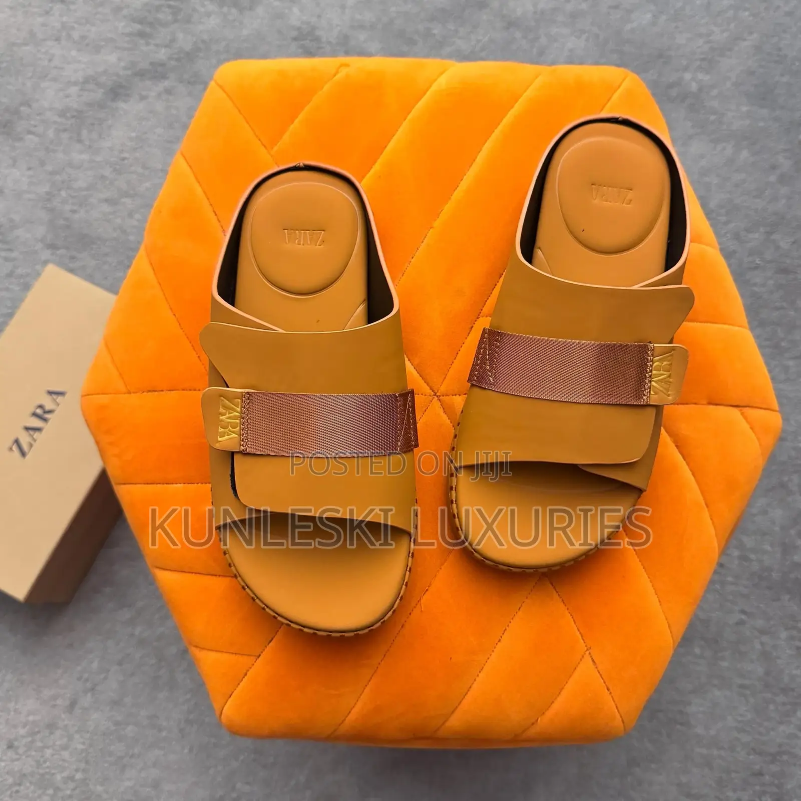 Original Zara Casual Leather Slippers for Men