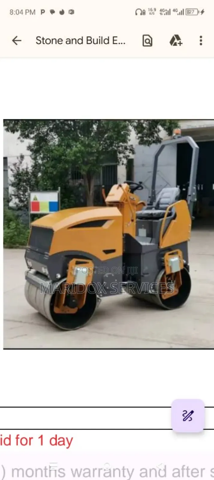 2tons Double Drum Roller
