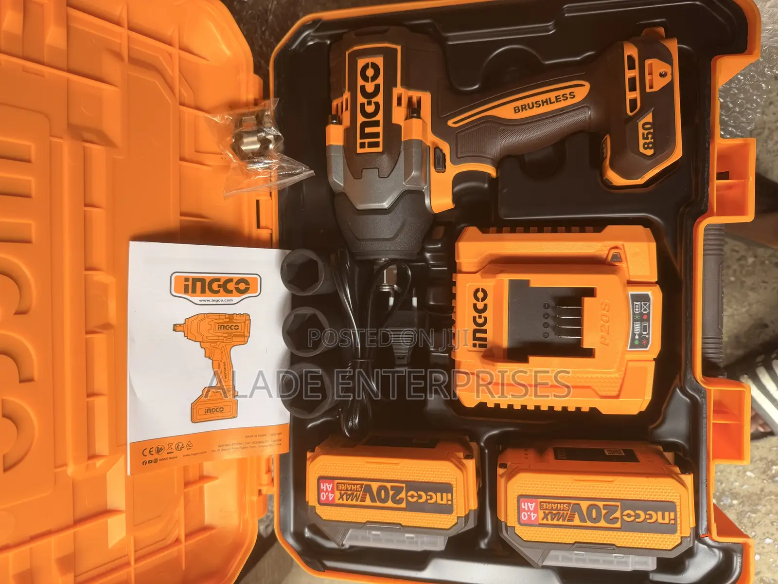 Ingco Cordless Impact Wrench,850 Nm, Nut-busting Torque:1000 Nm