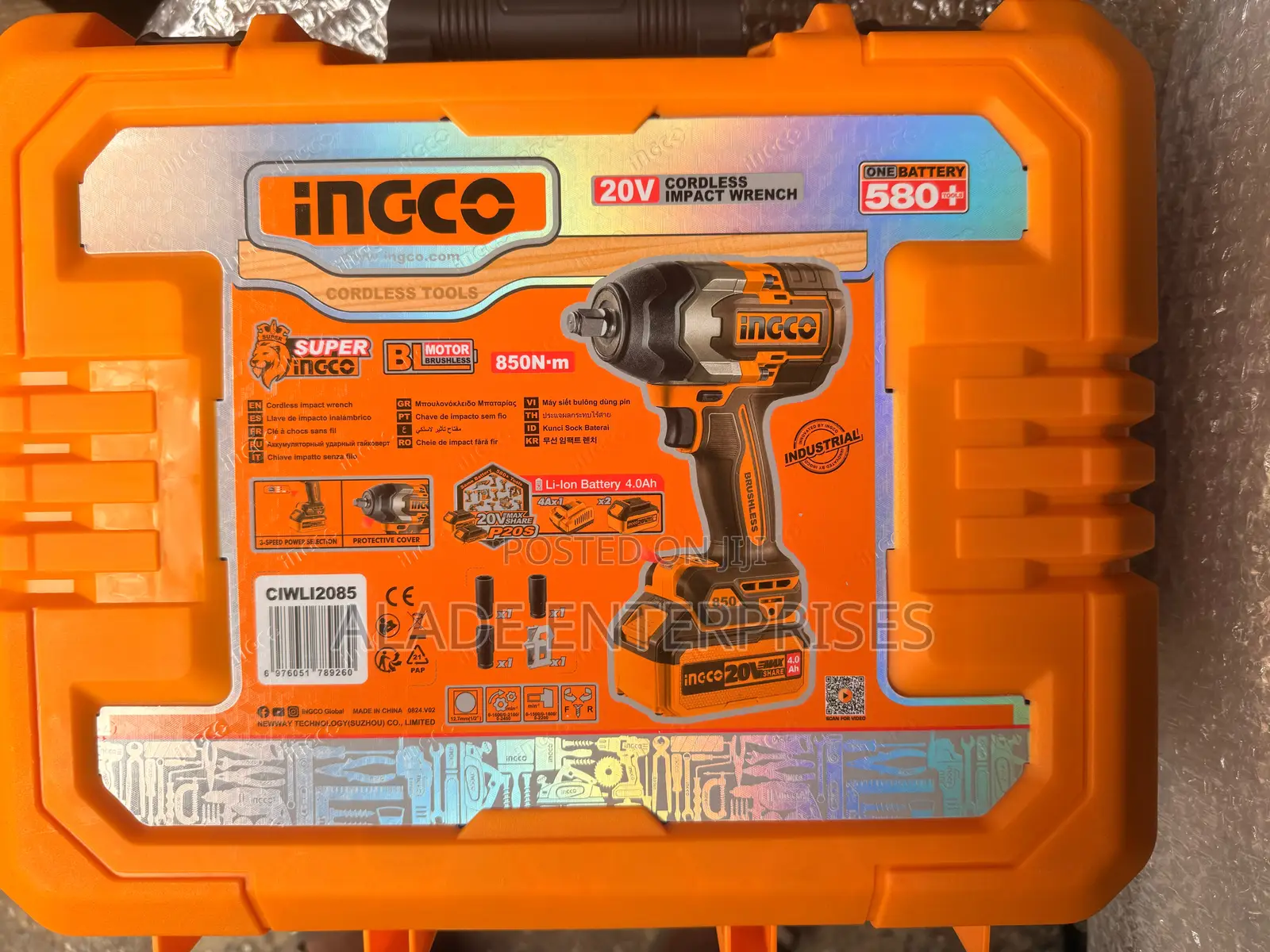 Ingco 850nm Cordless Impact Wrench, Ciwli2085