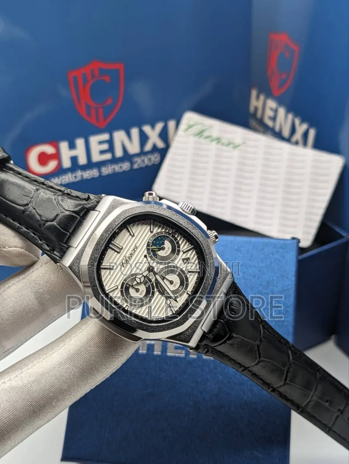 Chenxi Functional Chronogrqph Leather Wristwatch Fully Packaged