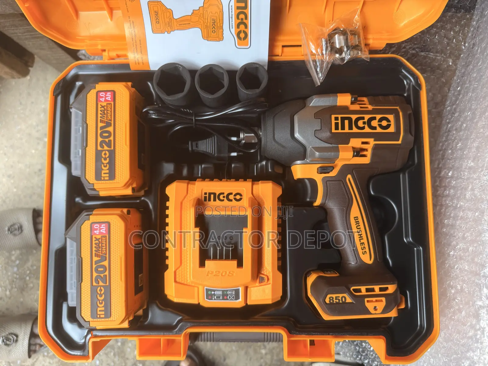 Ingco Cordless Impact Wrench 850 With Brushless Motor