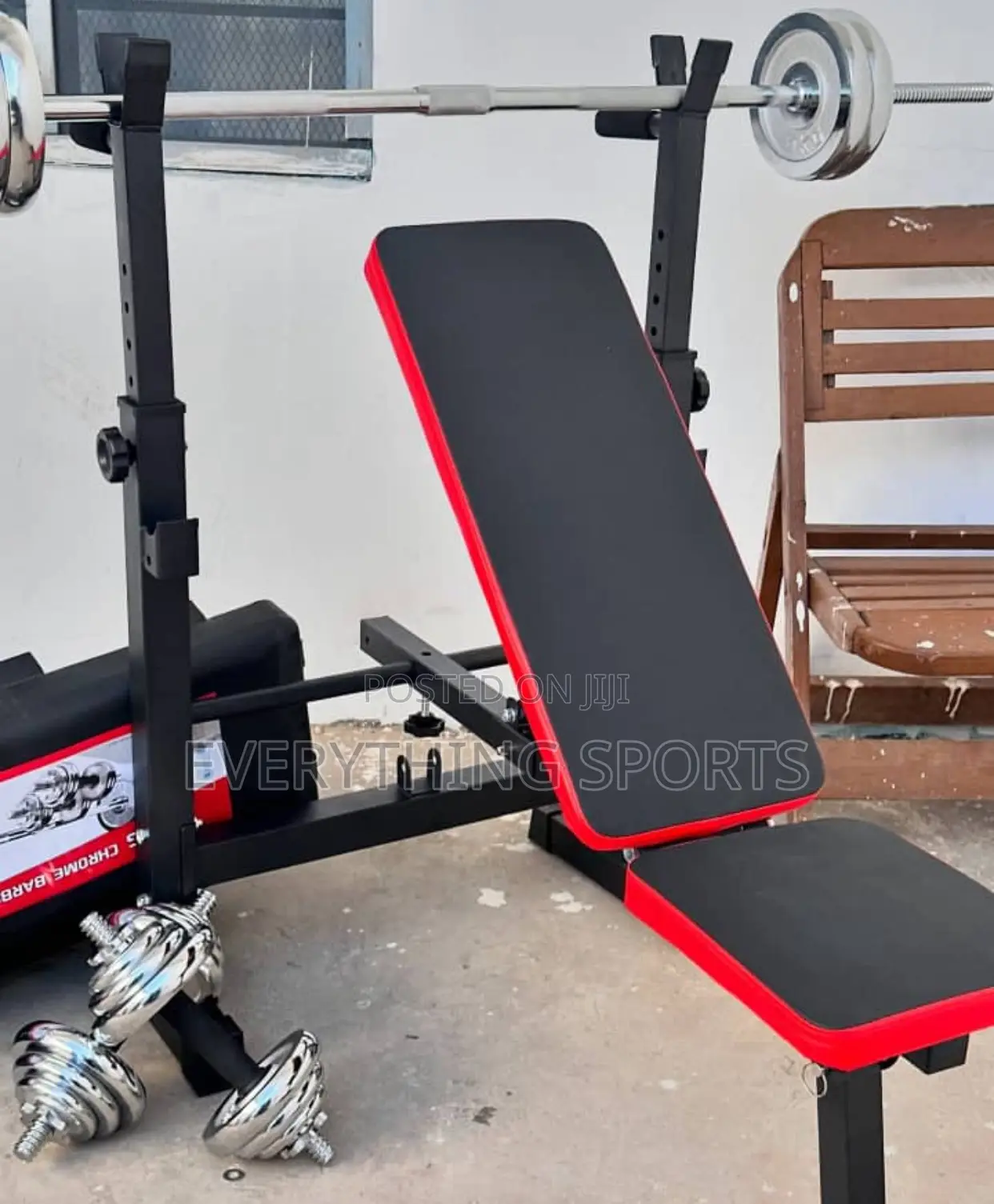 Foldable Bench and 50kg Dumbbell