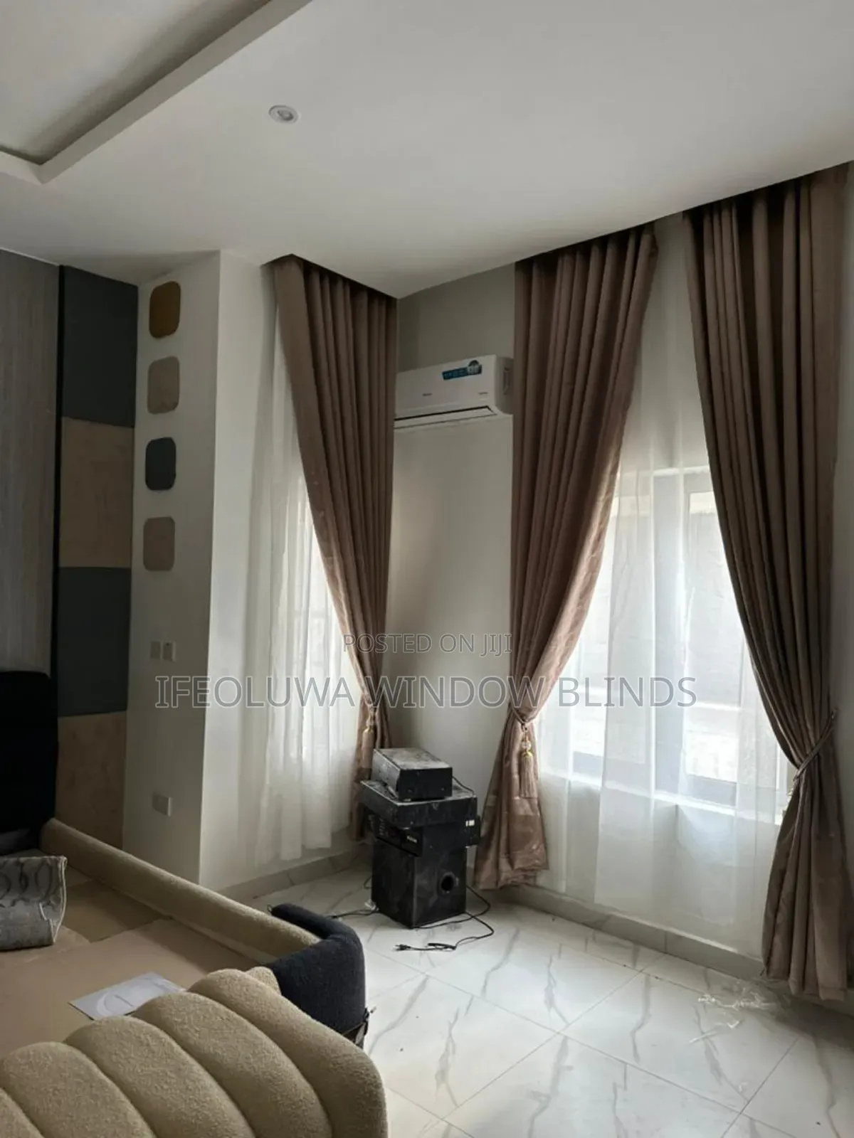 Flower Day and Night Blinds With Turkish Curtains
