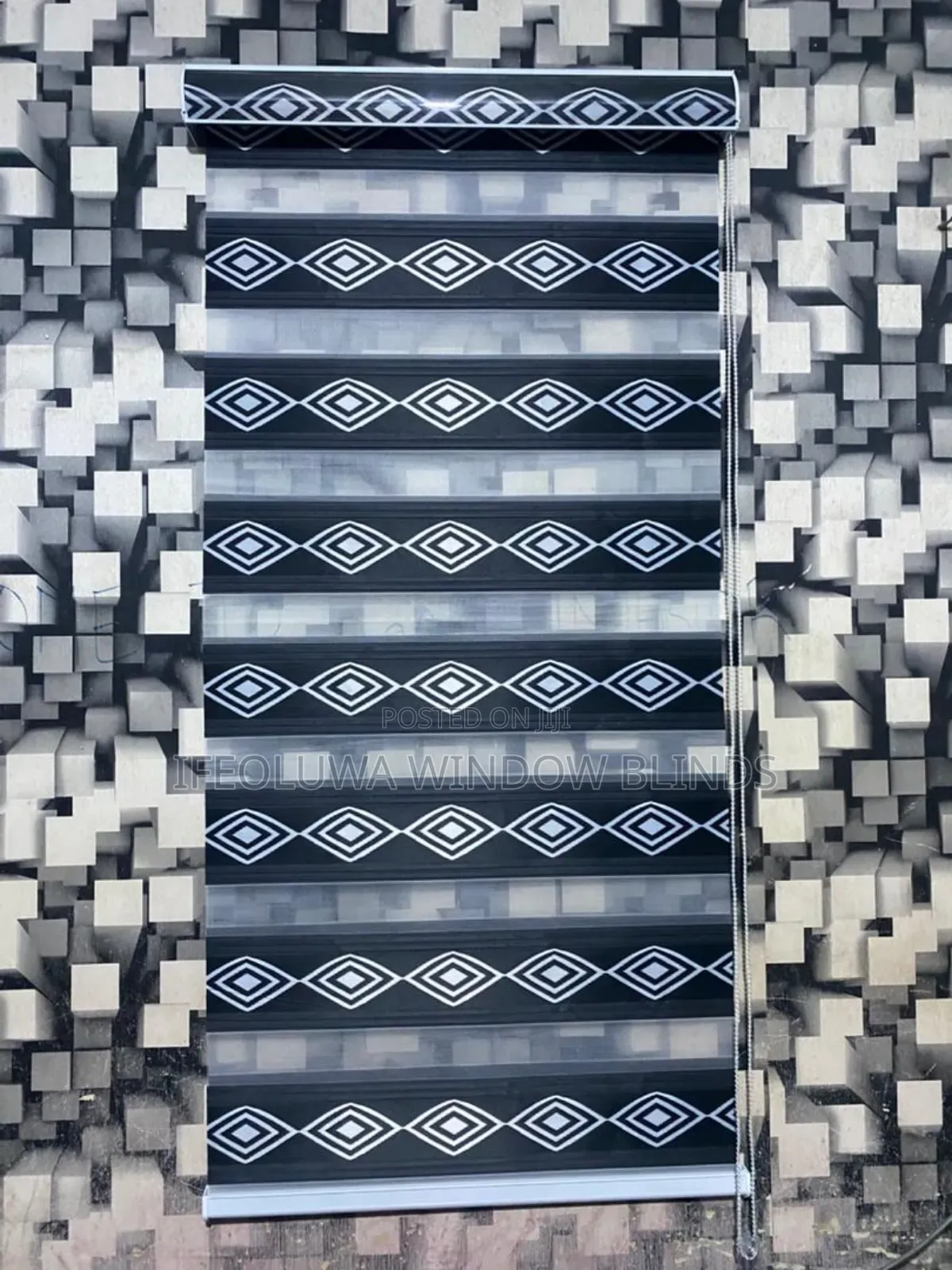 Flower Day and Night Blinds With Turkish Curtains