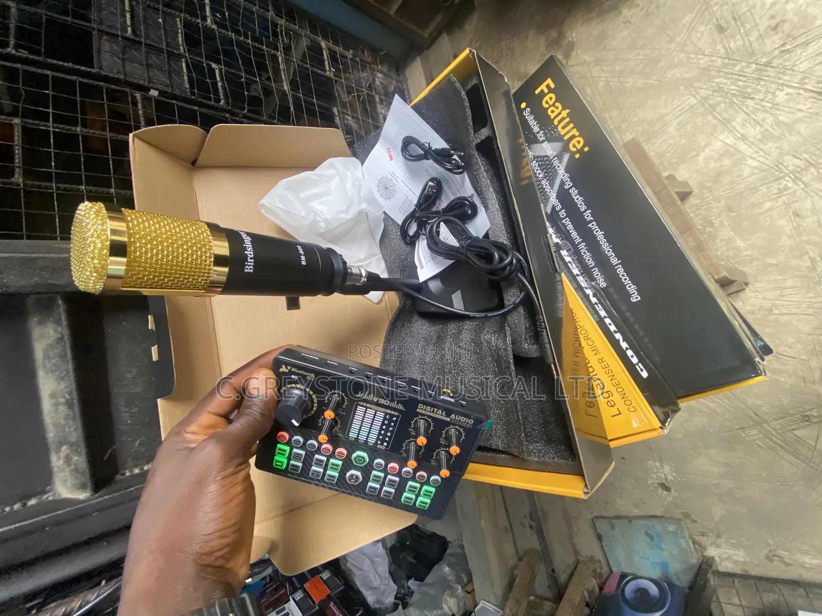 V90+Bm800 Mic Birdsinger Podcast Mic 