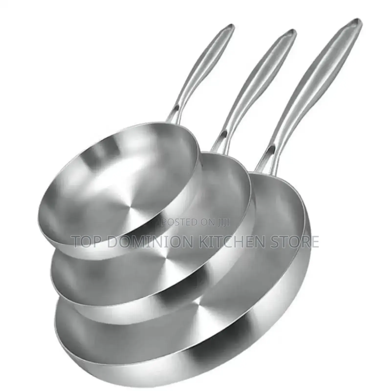 26cm Quality 304 Stainless Steel Uncoated Nonstick Fry Pan