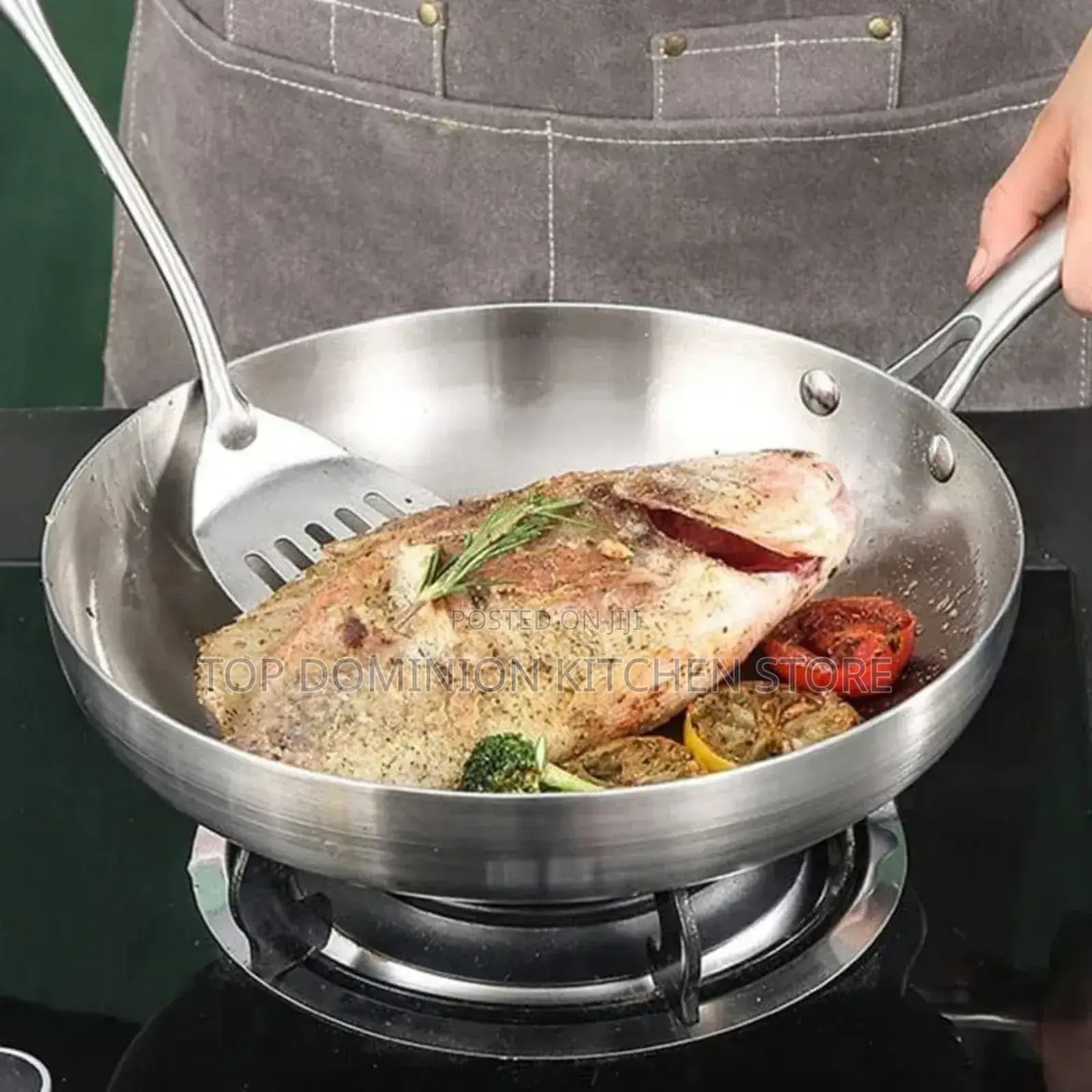 26cm Quality 304 Stainless Steel Uncoated Nonstick Fry Pan
