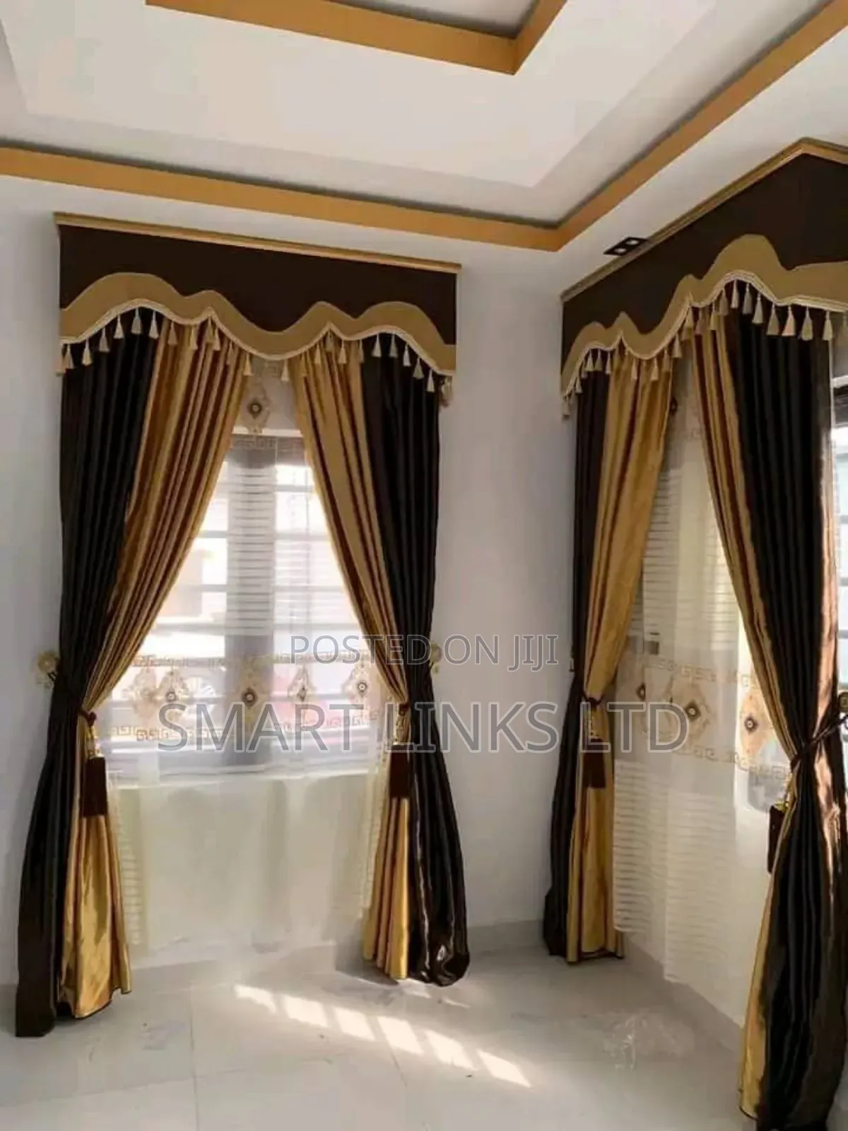 Royal Elegance Turkish Curtains With Decorative Board