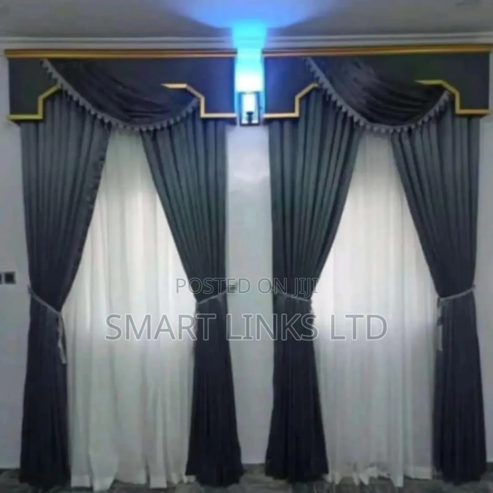 Deluxe Turkish Curtains With Board Accent
