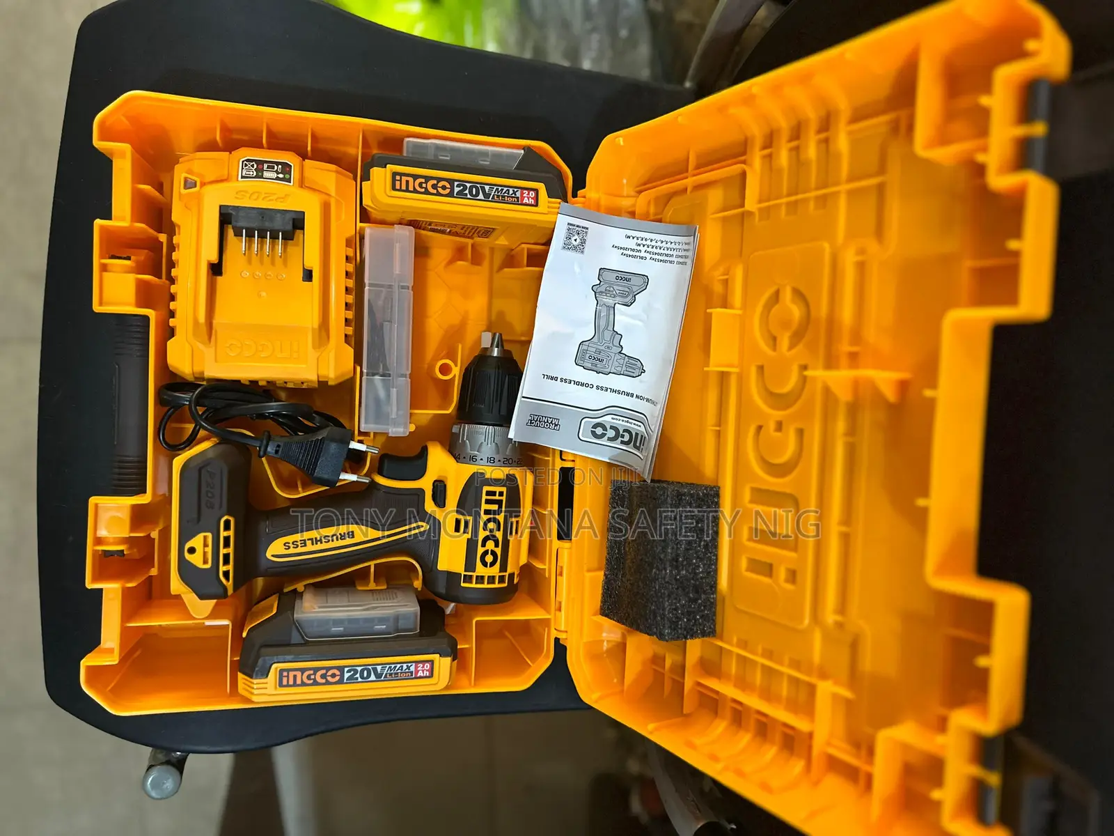 Ingco 20v Brushless Cordless Drilling Machine