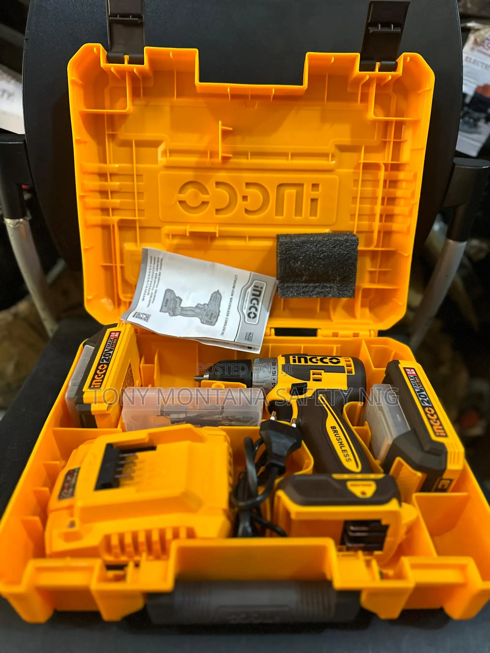 Ingco 20v Brushless Cordless Drilling Machine