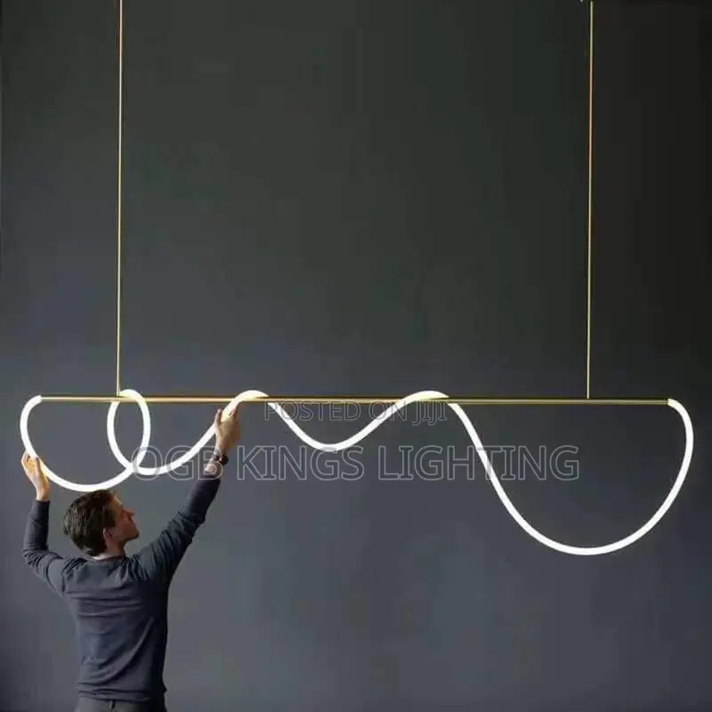 Line Designer Pendant Lights Nordic Creative Music Note Modern Dining