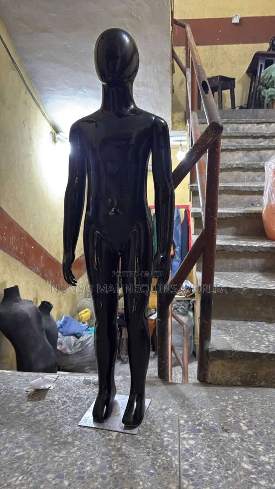 Nigeria Made Age 8 To 12 Years Unisex Glossy Black Mannequin