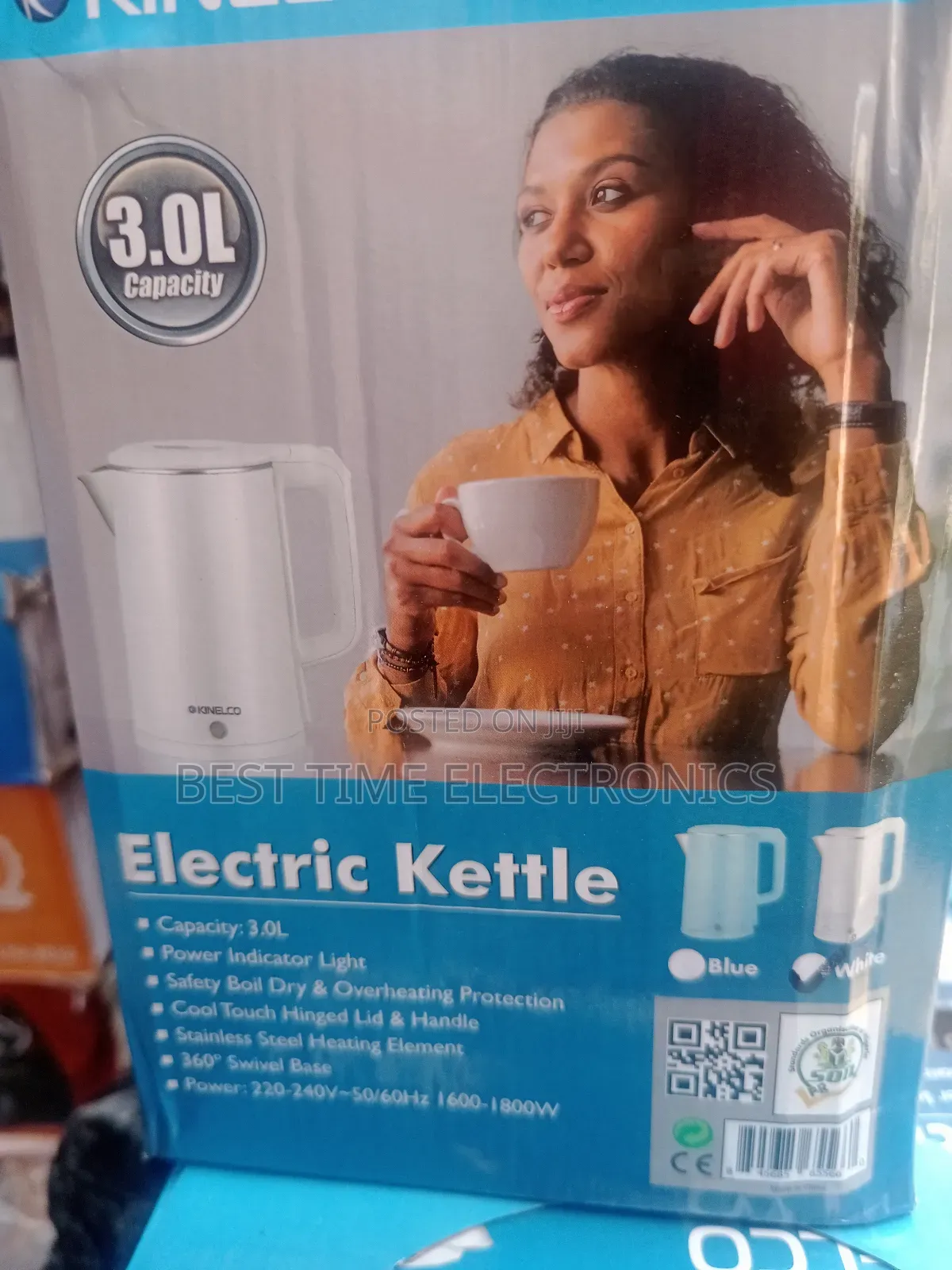 Kinelco 3.0l Electric Kettle/Jug (White)