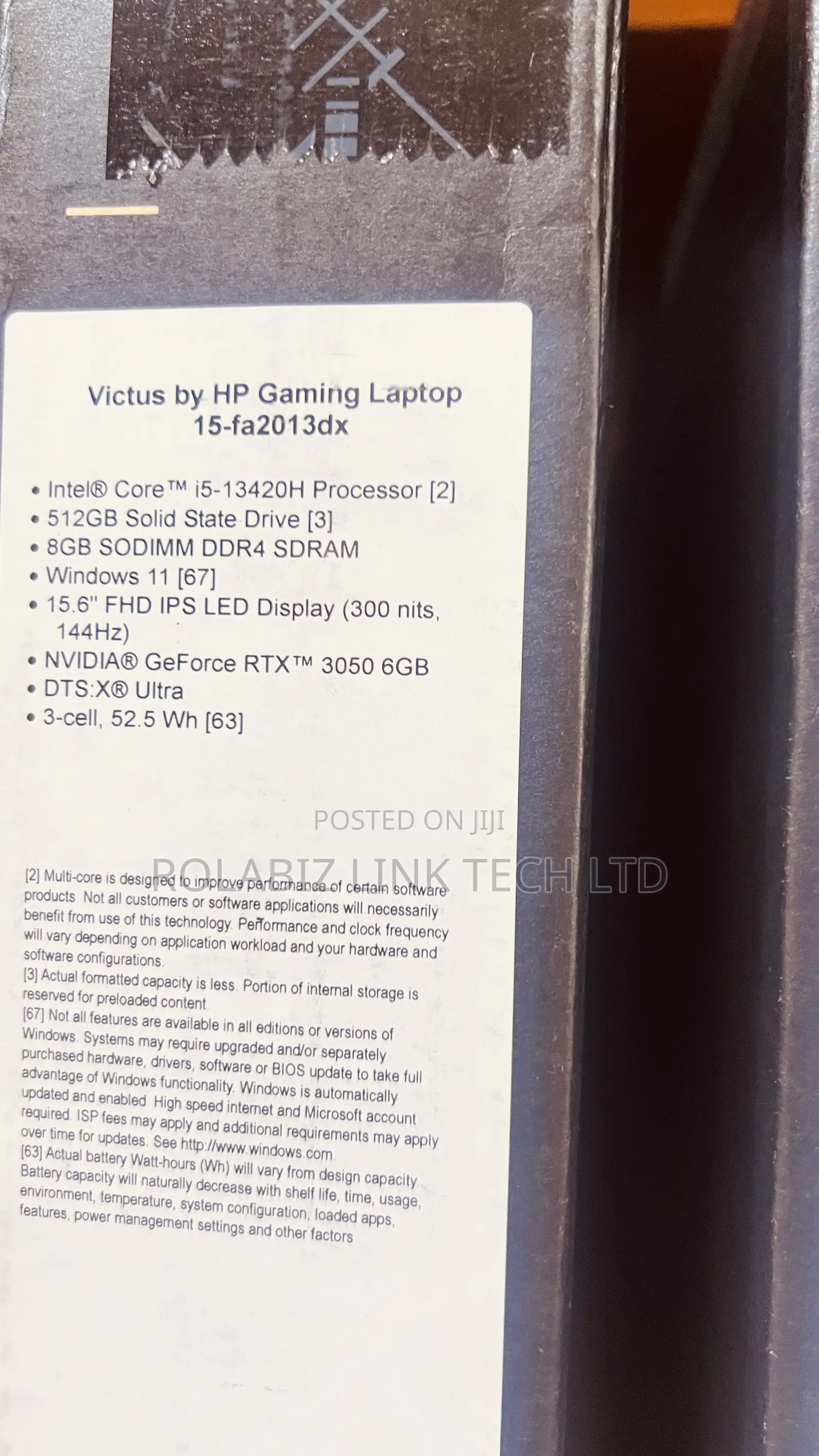 New Laptop HP Victus 15 8GB Intel Core I5 SSD 512GB