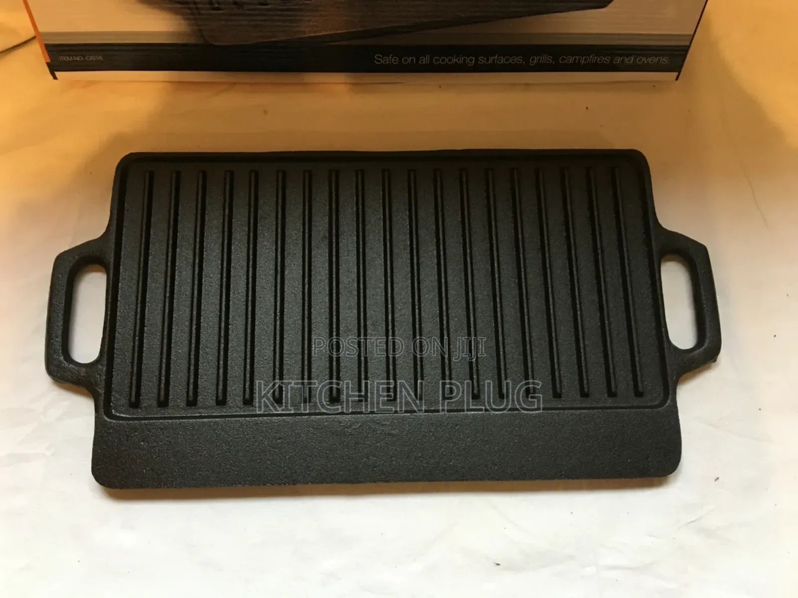 Large Size Cast Iron Reversible Grill/Griddle With Handles