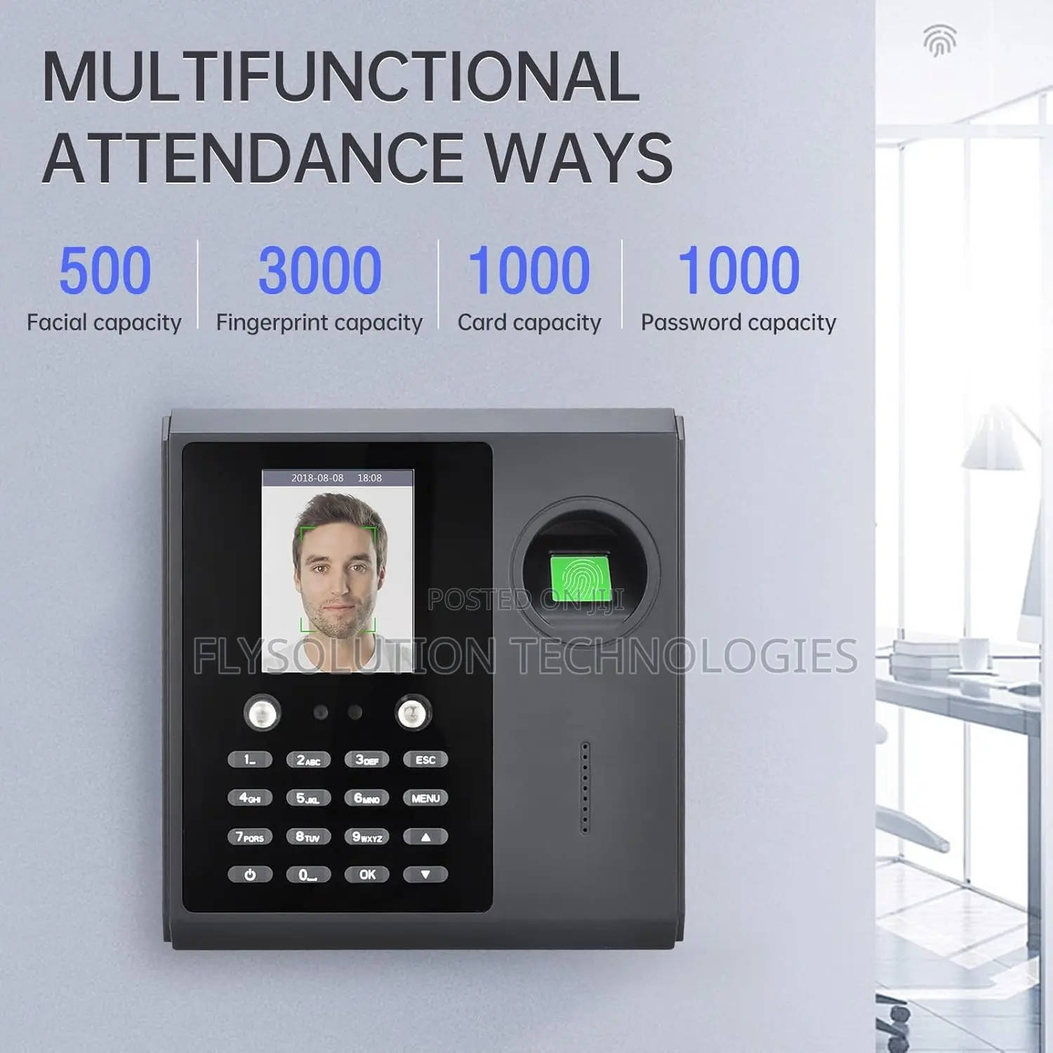 Biometric Face And Fingerprint Time Attendance Machine For Employees