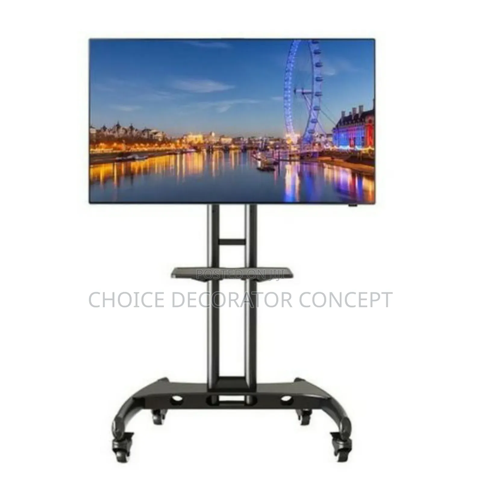 Adjustable Mobile Tv Stand With Wheels – Fits 32” to 75” TVS
