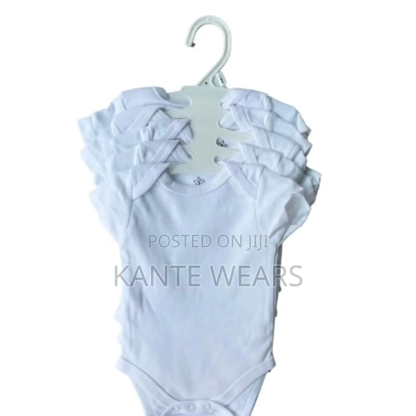 Unisex 5 in a Pack Design Baby Bodysuit - White