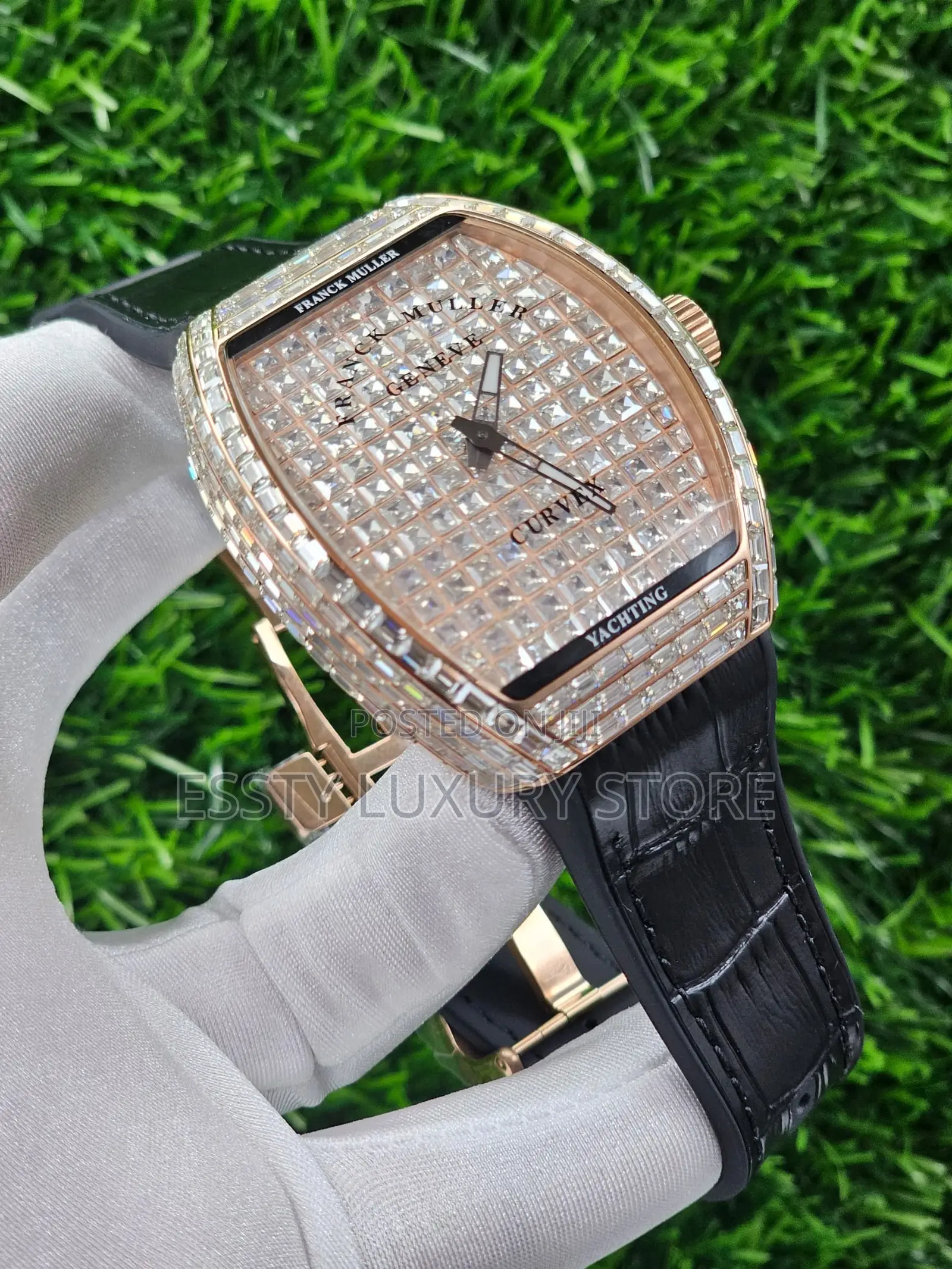 High Quality Luxury Franck Muller Stone Leather Wristwatch