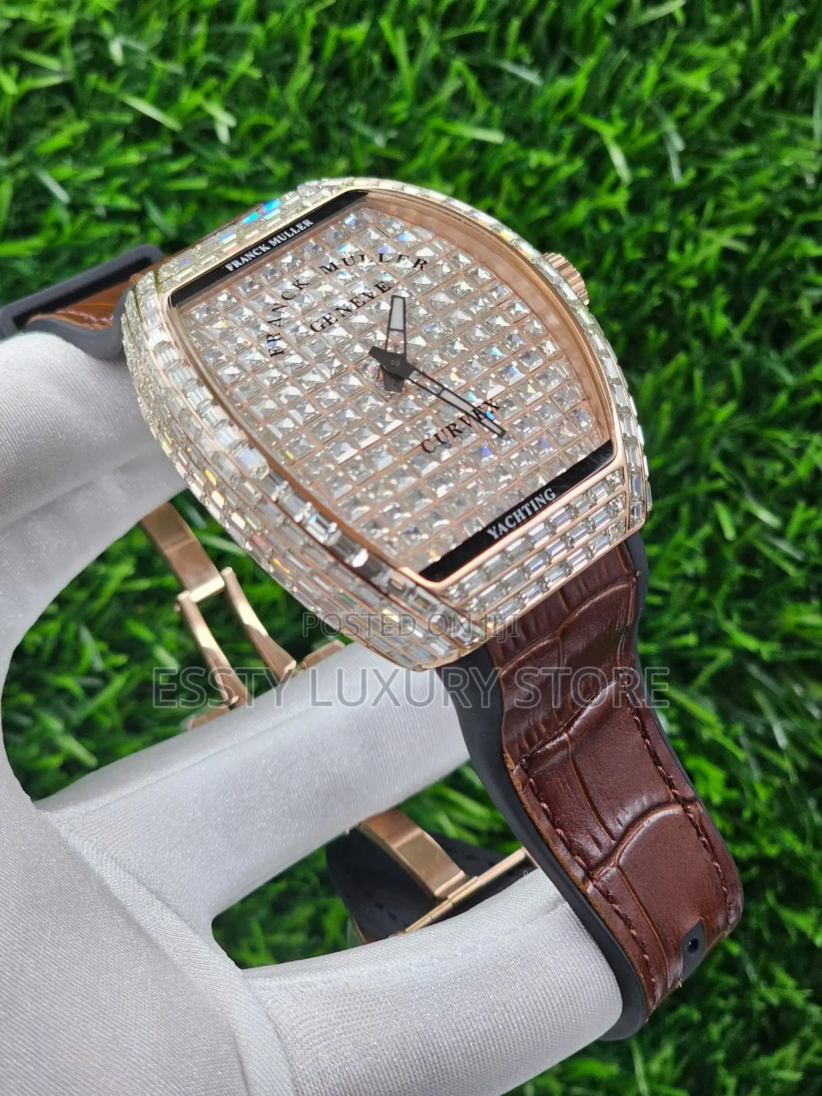 High Quality Luxury Franck Muller Stone Leather Wristwatch