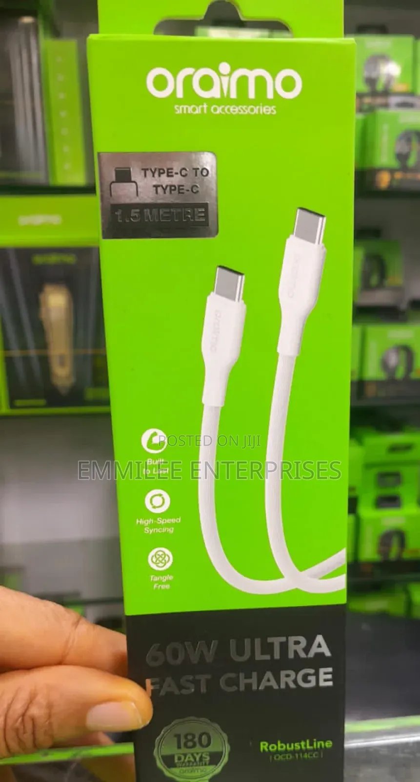 Oraimo 60watts Robust Line C to C 1.5m Cable