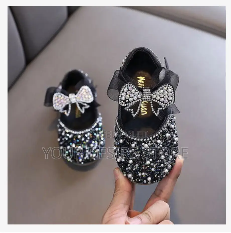 Sharon Girl All Bright Shimmer Birthday Party Shoe - Black