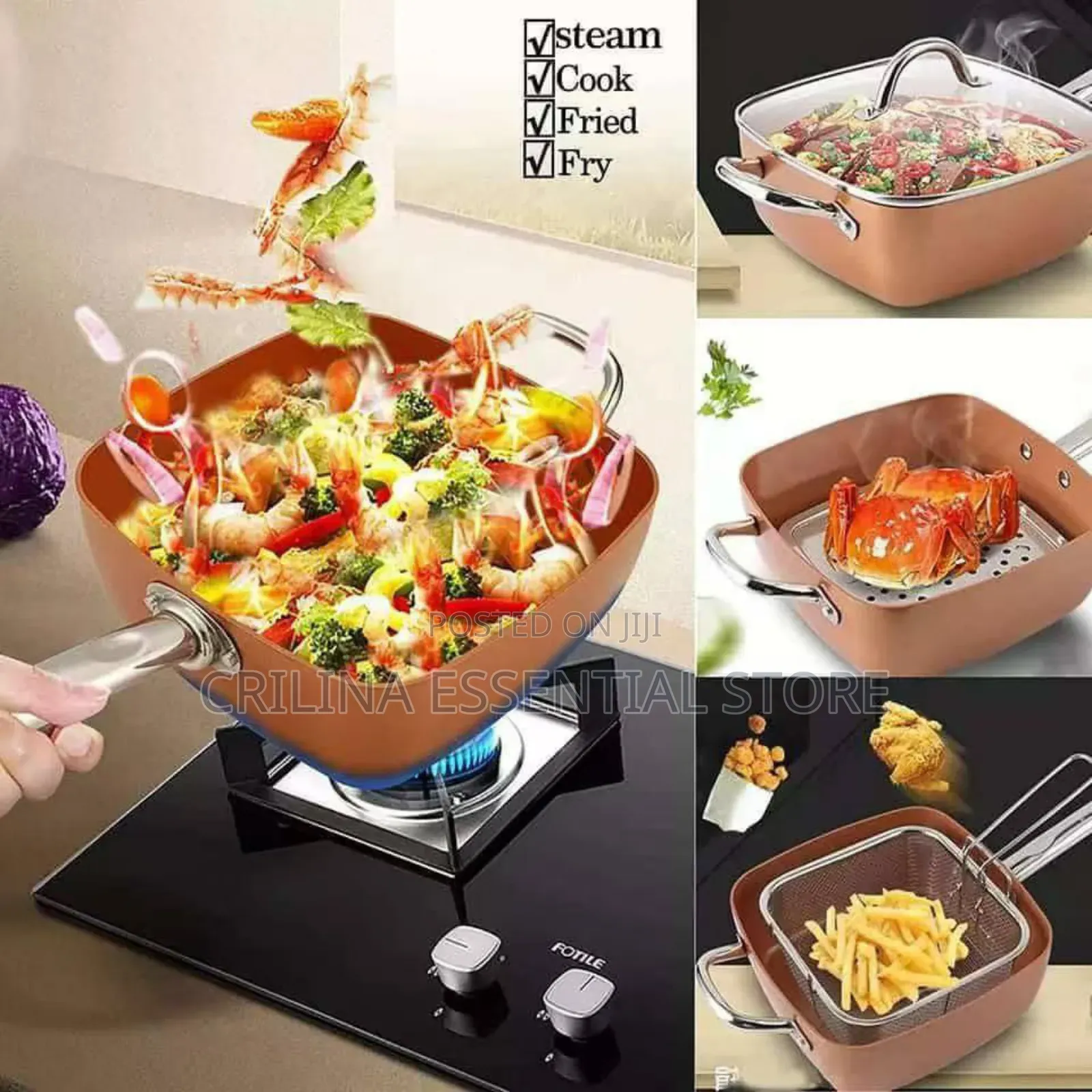 Deep Fryer Copper Pan