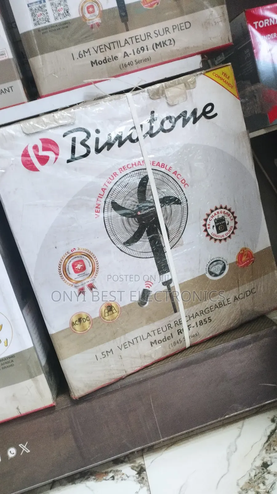 Binatone 18" Ac/Dc Rechargeable Standing Fan + Remote Control Rcf-1855