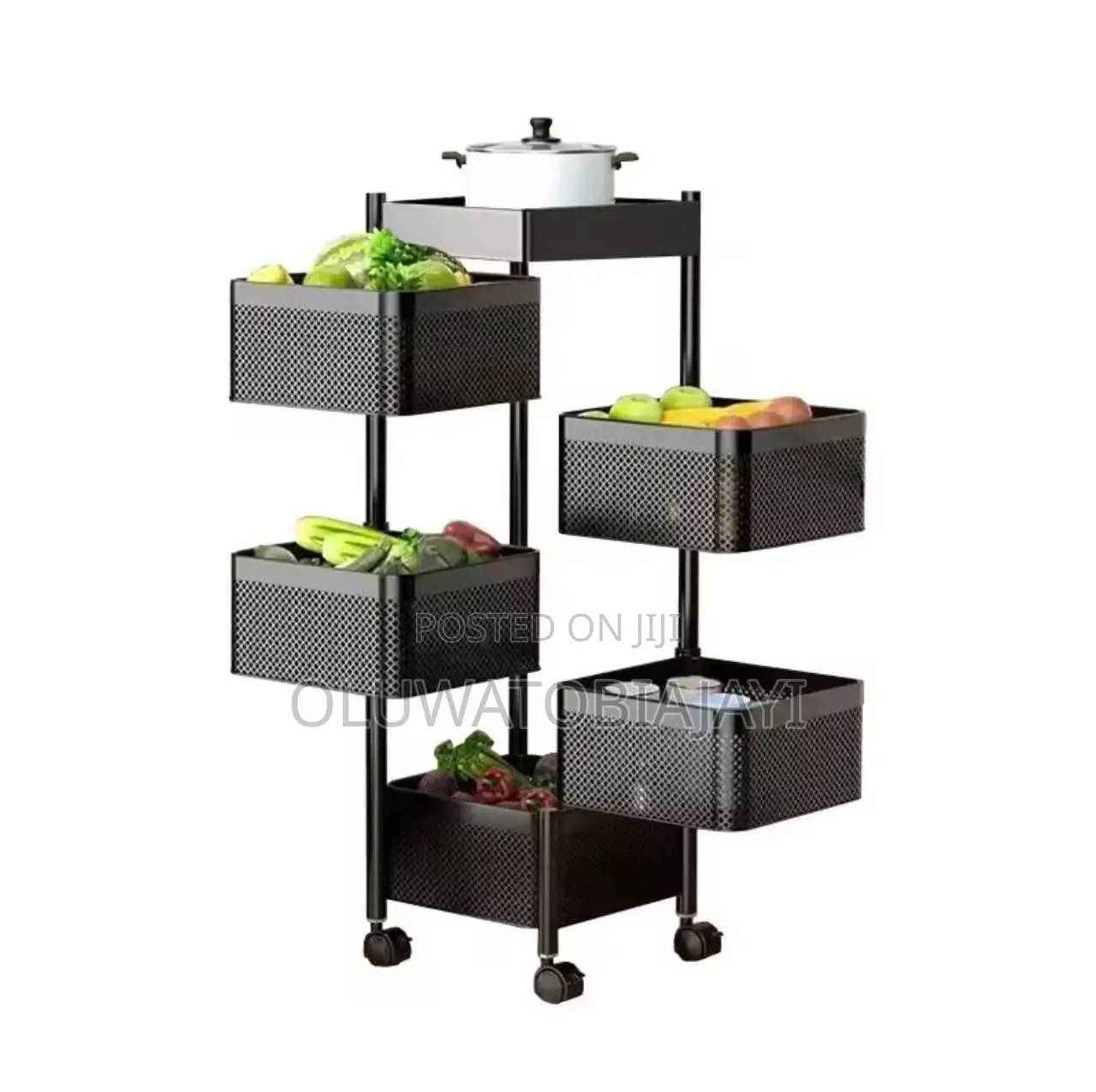 Kitchen Rotatable Organizer Movable Floor-standing Multilayer