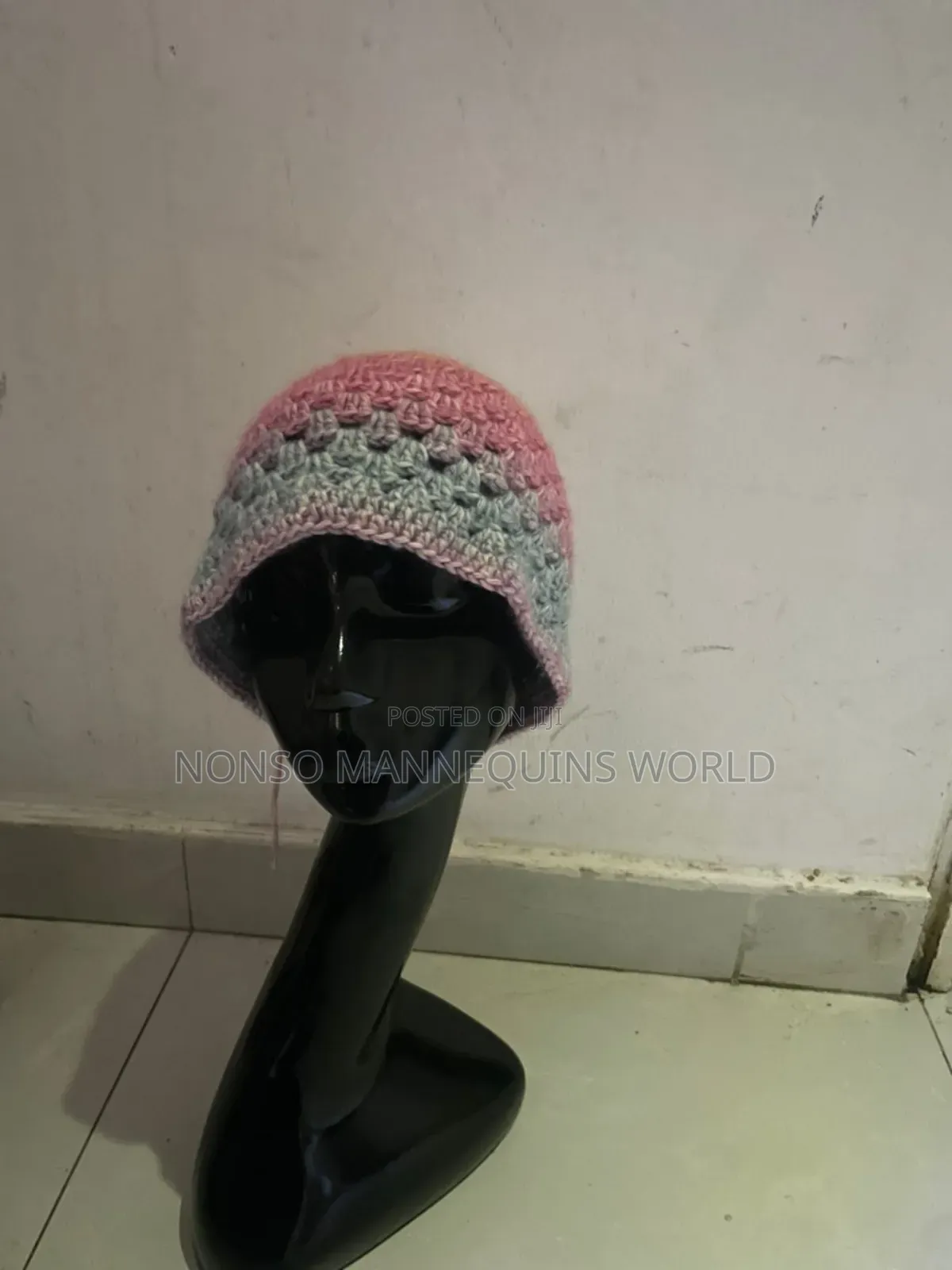 Black Long Female Mannequin Head