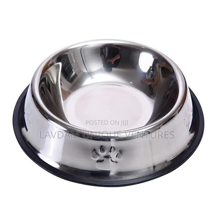 Thickened Stainless Steel Pet Food Bowls – Non-Slip Durable