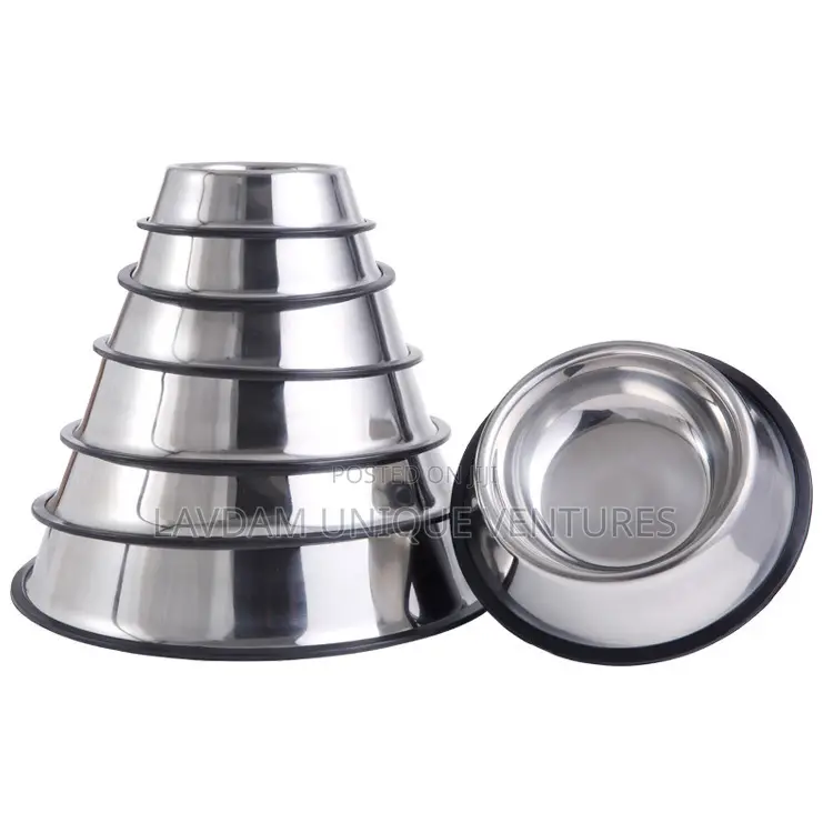 Thickened Stainless Steel Pet Food Bowls – Non-Slip Durable