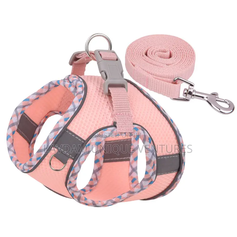 Reflective Plaid Pet Chest Harness and Leash for Small Medium Dogs