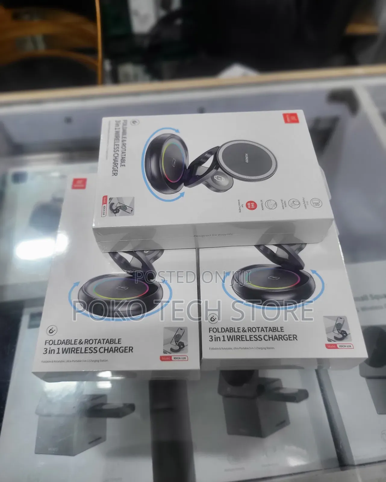 Xundd Xdch-114 3-in-1 Foldable Magnetic Wireless Charger.