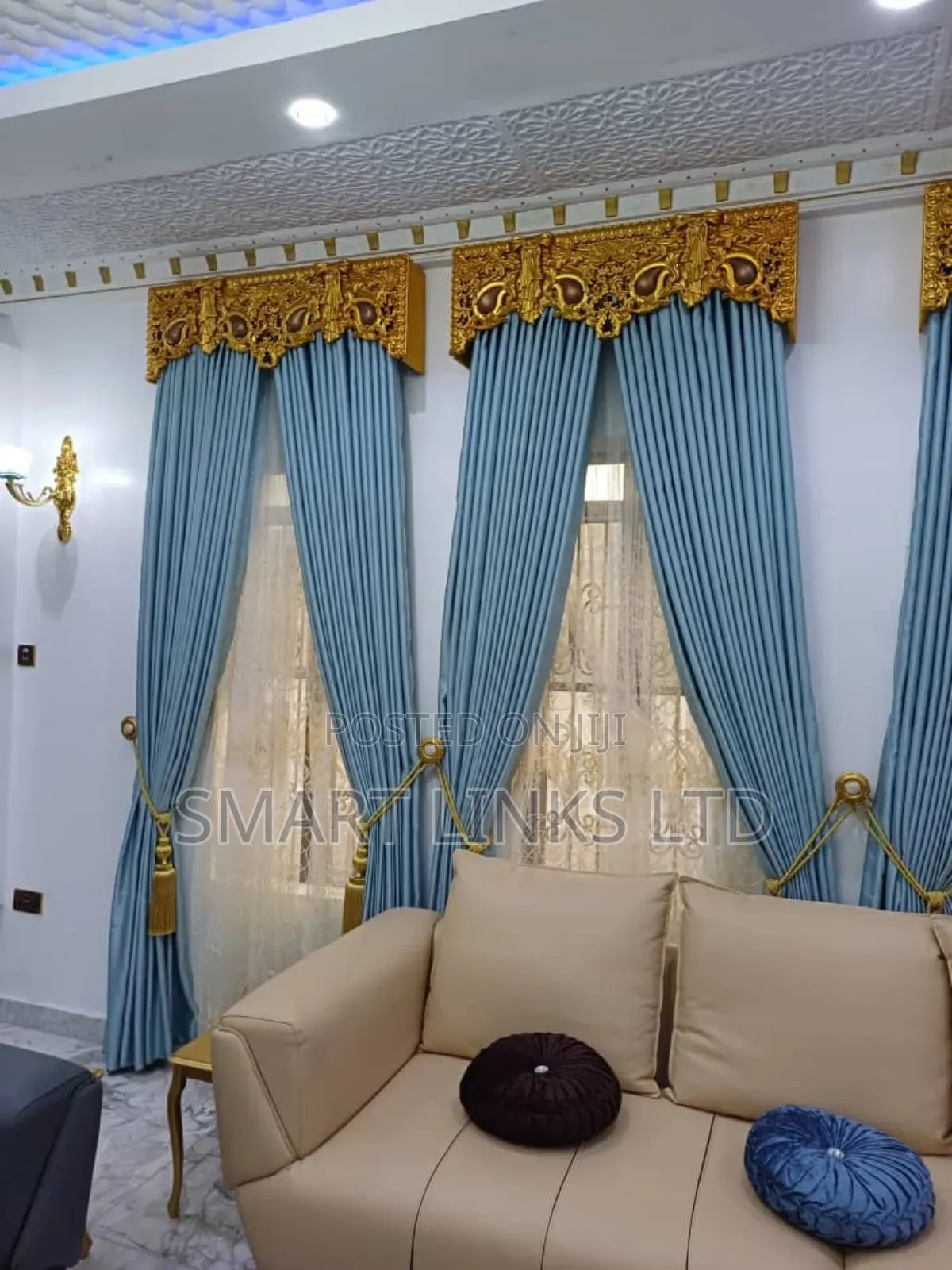 Luxury Turkish Curtain With Gold Designer Board – Elegant Home Upgrade