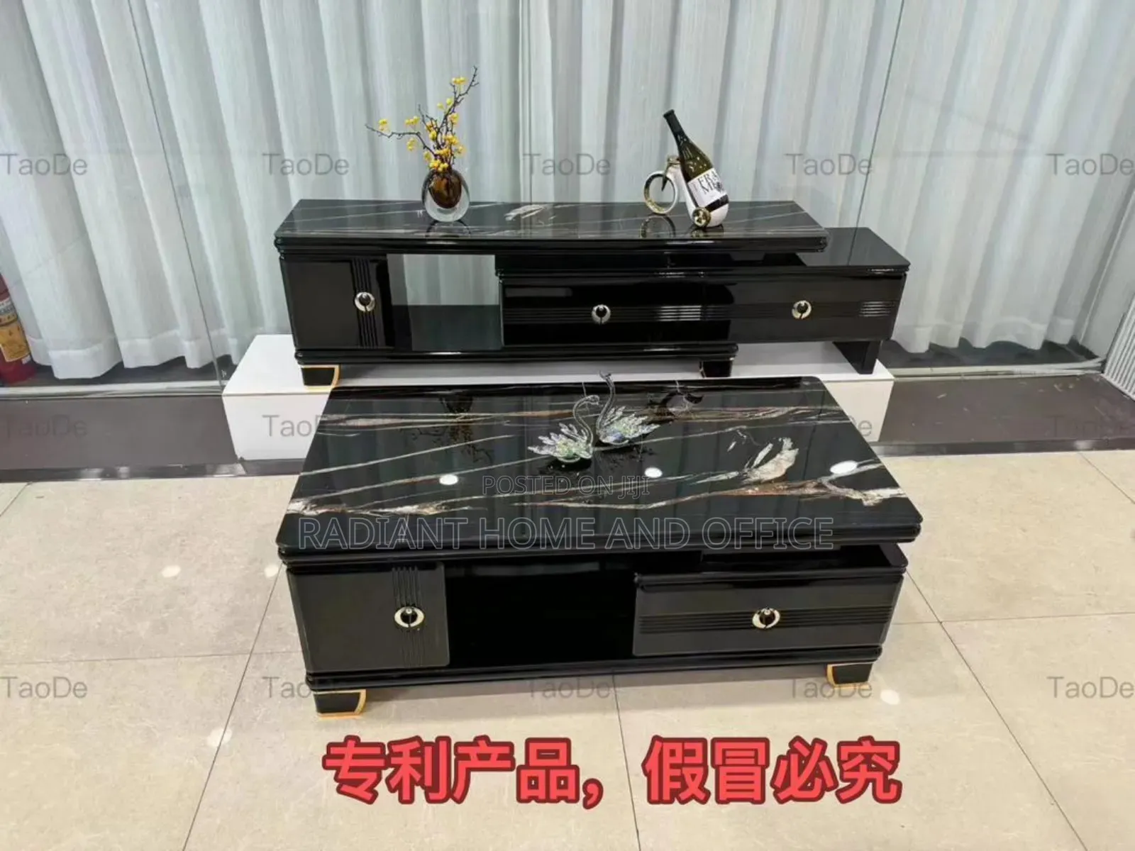 Marble Top Center Tables and Tv Shelf