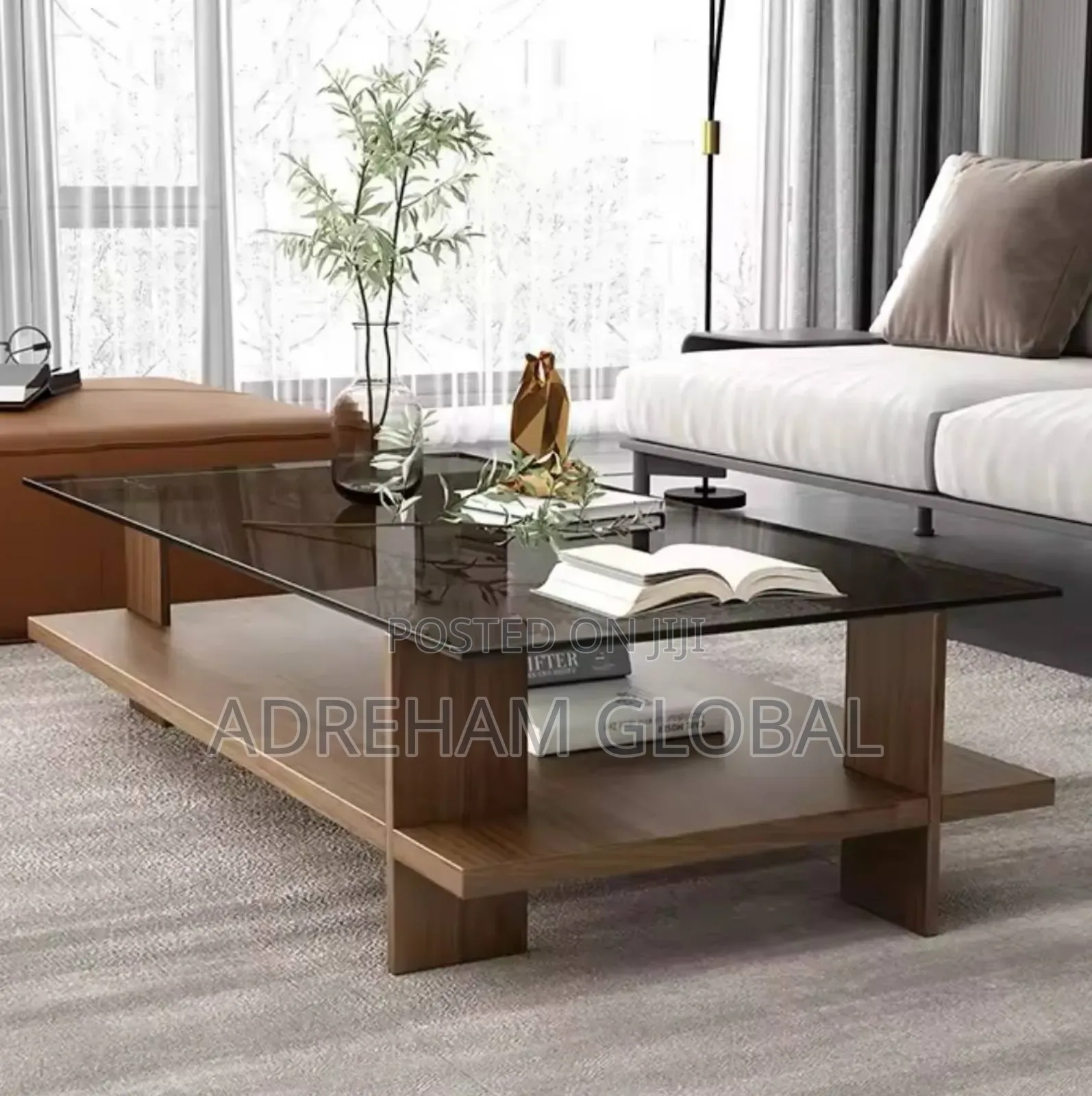 Transparent Glass Nordic Coffee Table Corner Unique Table Aesthetic