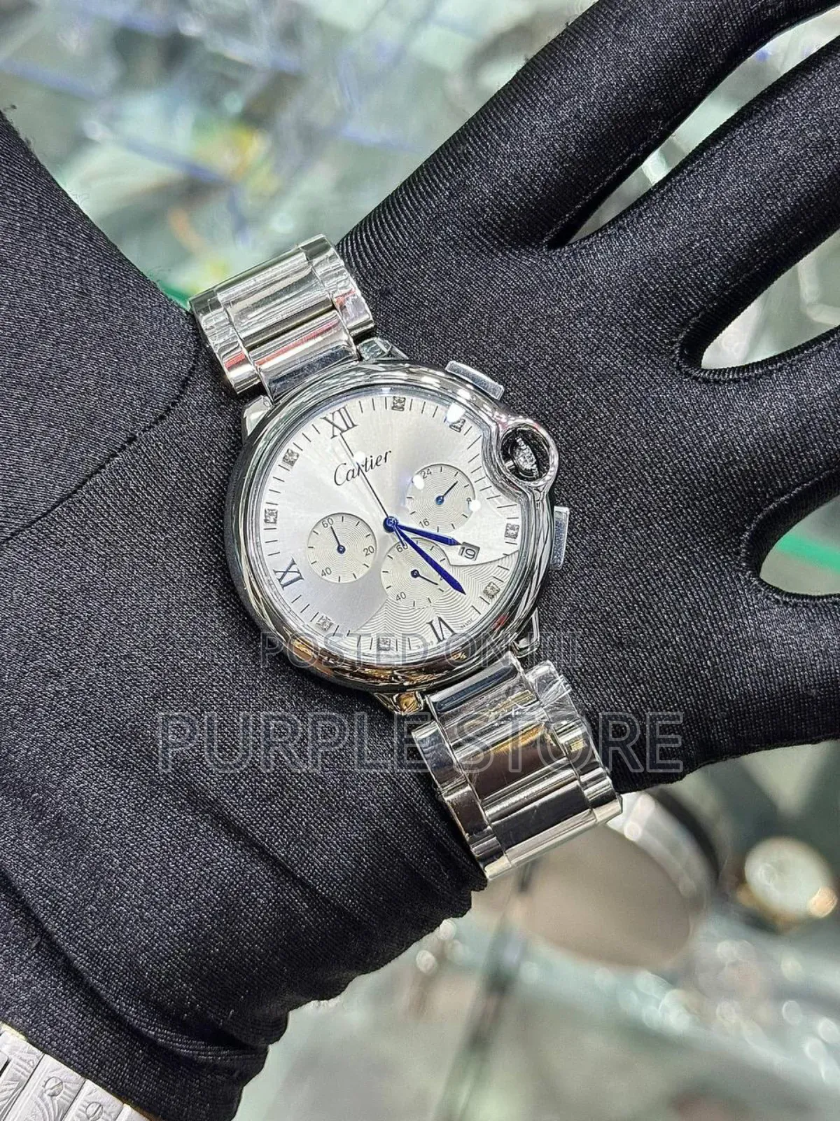 Cartier Fully Functional Chronogrqph Wristwatch Non Ttarnish Steel