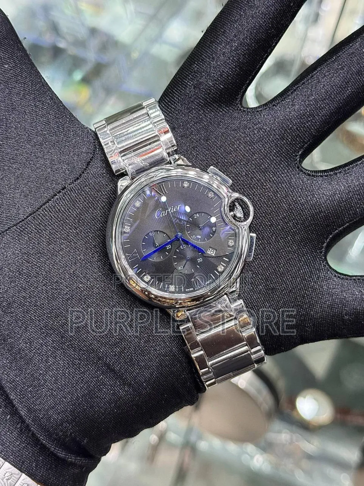 Cartier Fully Functional Chronogrqph Wristwatch Non Ttarnish Steel