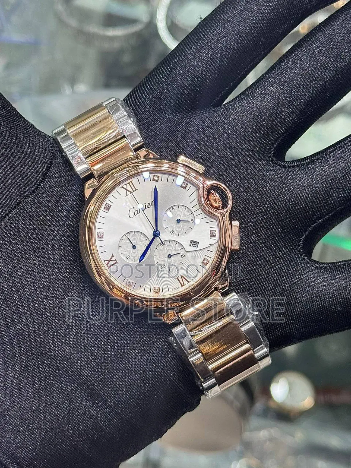 Cartier Fully Functional Chronogrqph Wristwatch Non Ttarnish Steel