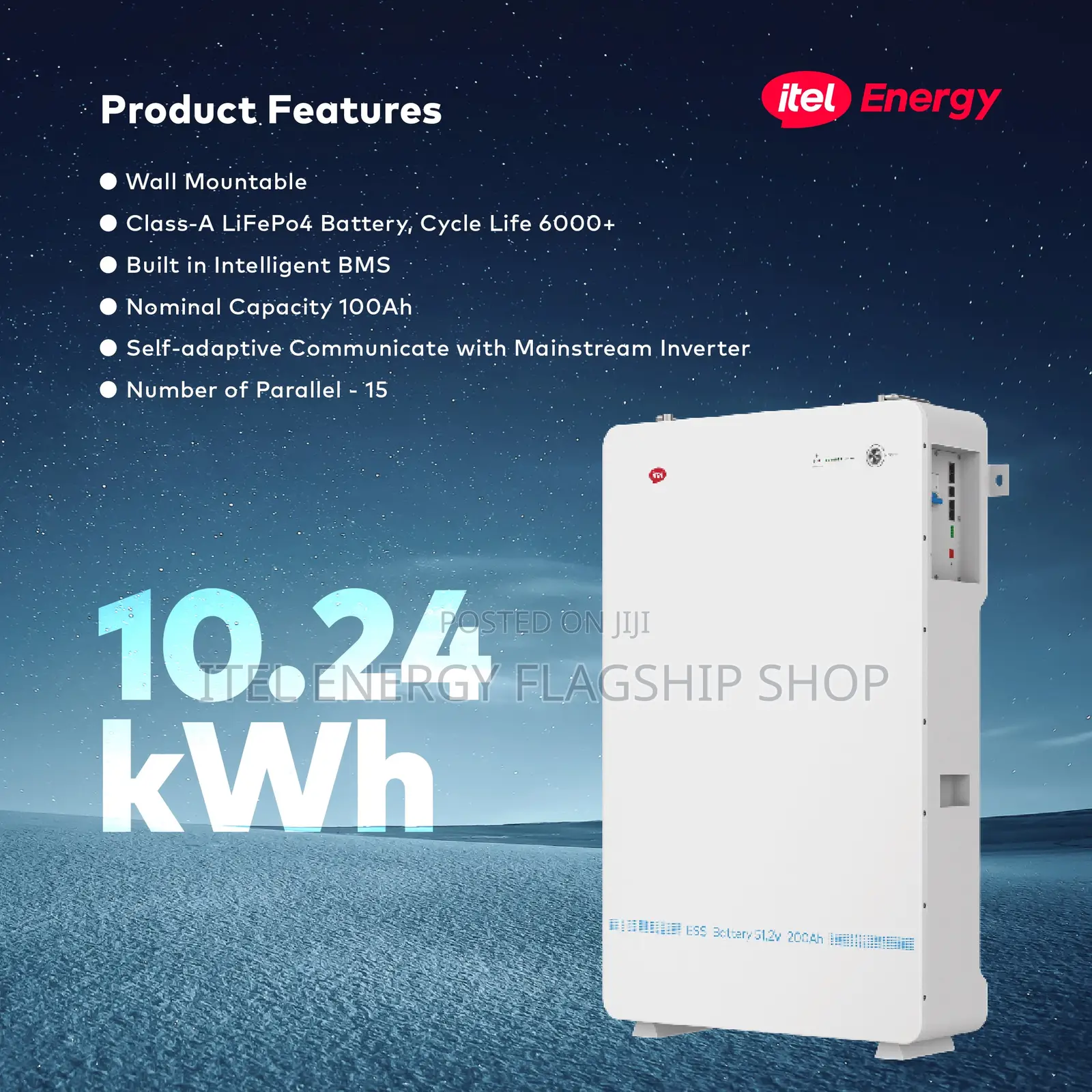 Itel Energy 10.24kwh Lithium Battery