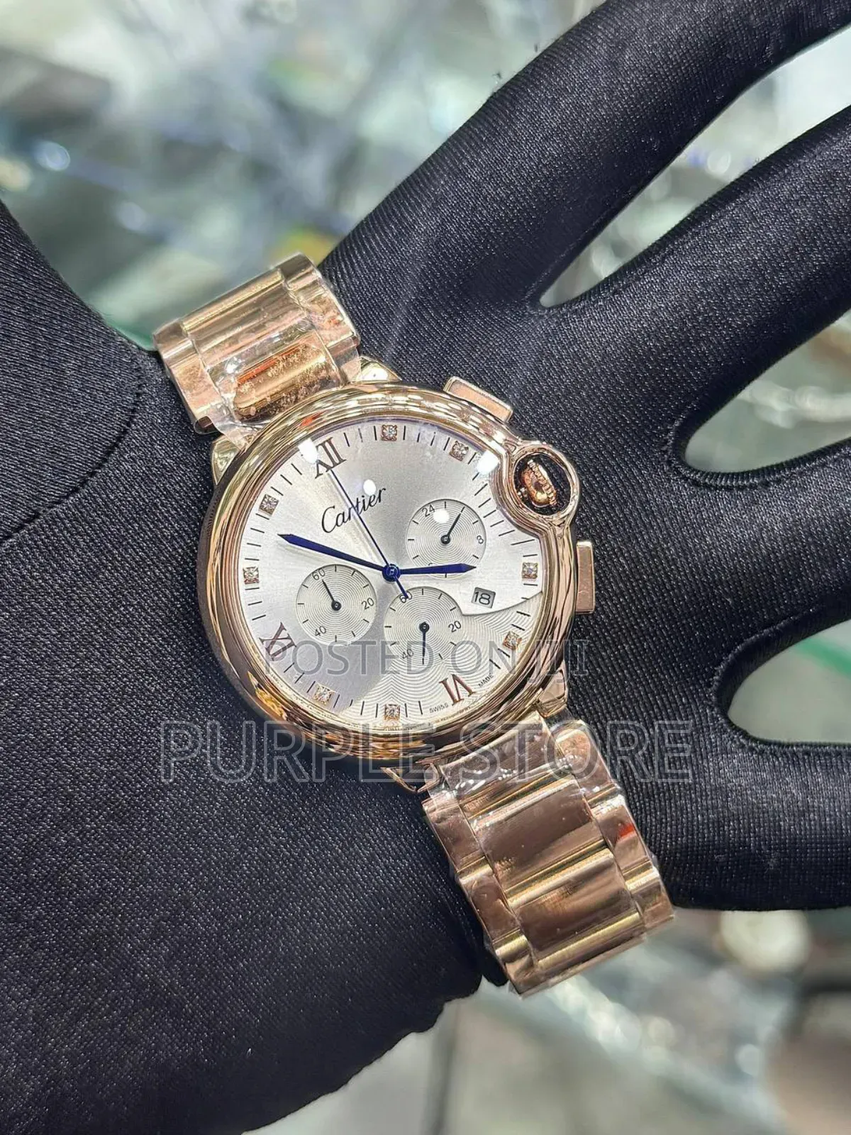 Cartier Fully Functional Chronogrqph Wristwatch Non Ttarnish Steel