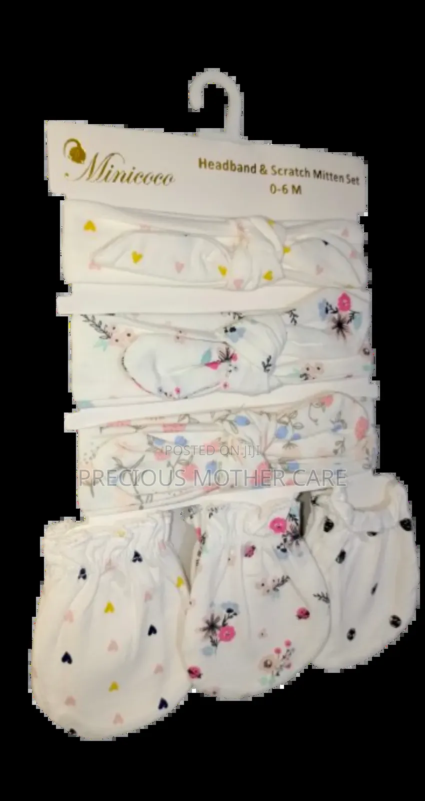 Baby Girl Head Band and 3 Pair of Mitten Glovei
