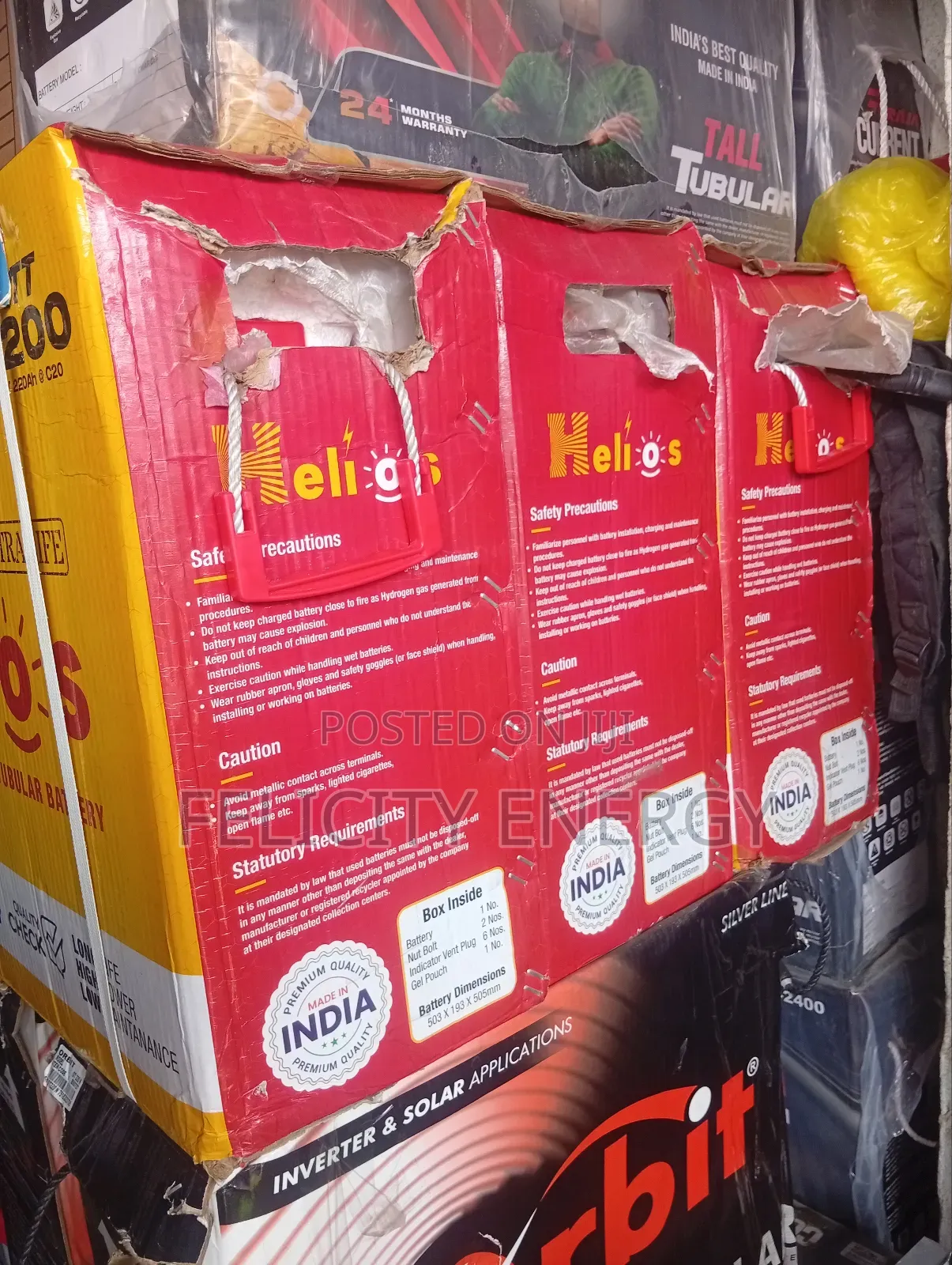 Helios Tubular Battery 220amps 12v