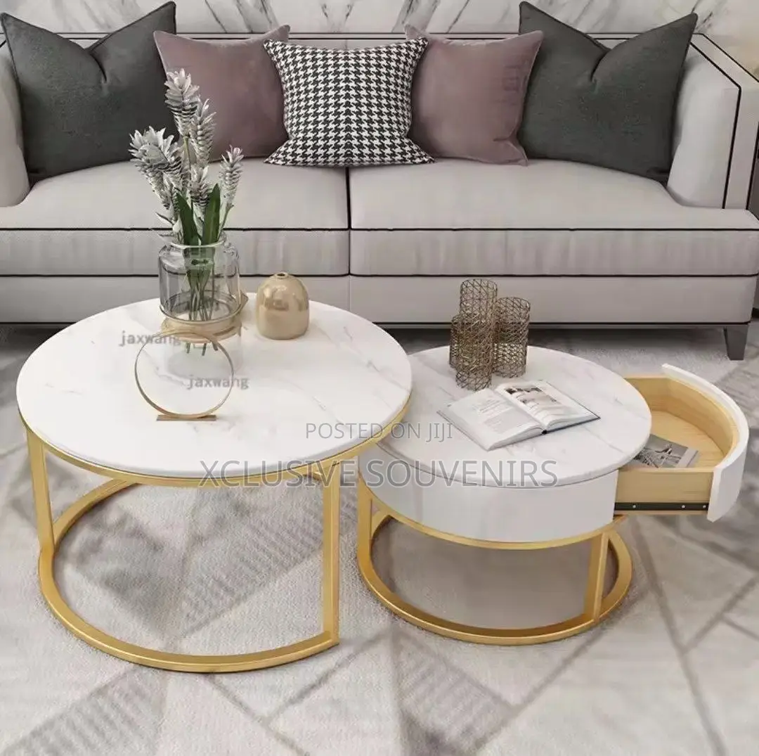 Simple Minimalist Unique Coffee Table With Storage Drawer Round