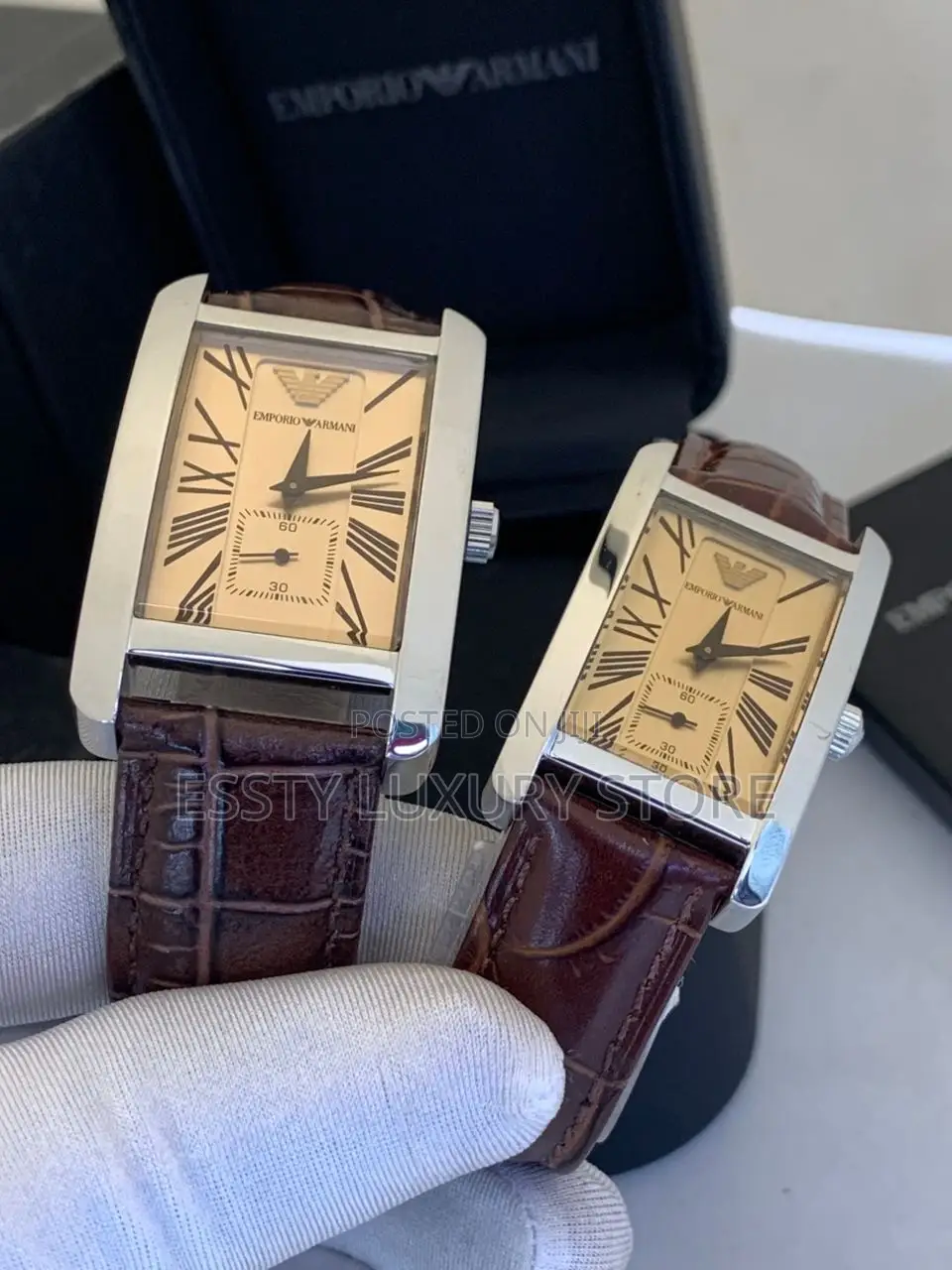 Emporio Armani Leather Strap Wristwatch